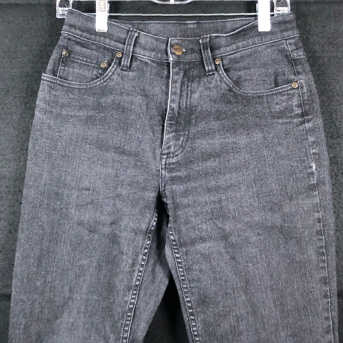 Vintage LL Bean Womens Jeans Black Denim Mid Rise Straight Leg Cotton Blend Stretch 6 Regular 28in Inseam 28.5in Charcoal Wash Women Mens? Size 28" / US 6 / IT 42 - 2 Thumbnail
