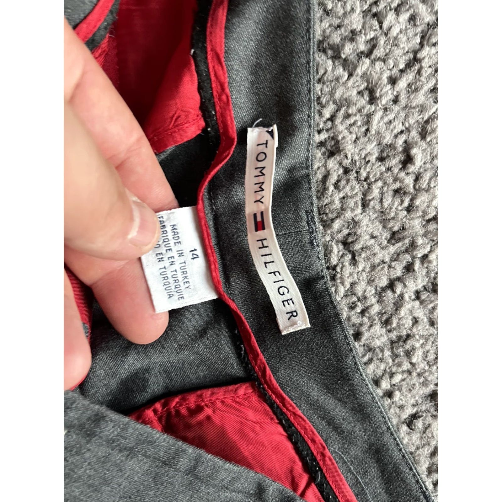 Tommy Hilfiger Womens Tommy Hilfiger Dress Pants 14 Gray Cotton Trouser Polyester Blend Flat Fr Size 36" / US 14 / IT 50 - 5 Thumbnail