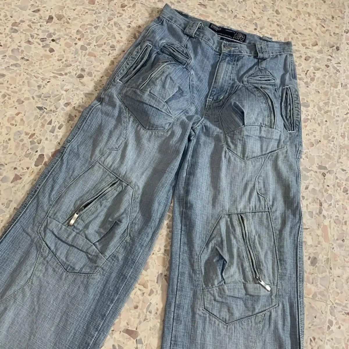 Beauty Beast OMAVI DENIM MULTI POCKET BAGGY TACTICAL TROUSERS PANTS W27 Size US 27 - 4 Thumbnail