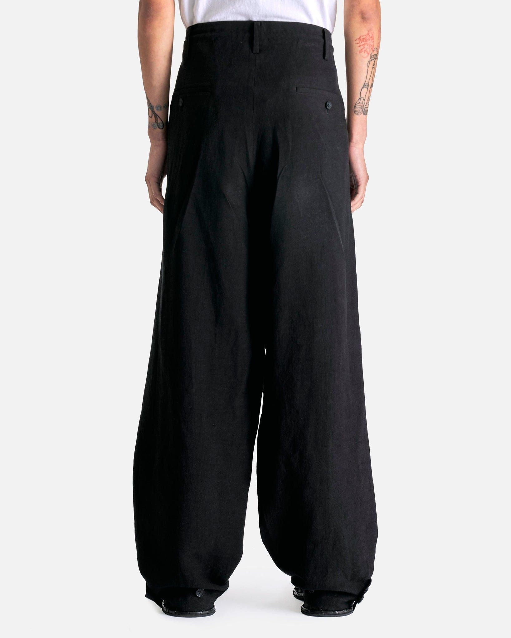 Yohji Yamamoto Yohji Yamamoto Pour Homme Linen/Rayon Tab Pants trouser wide Size US 30 / EU 46 - 4 Thumbnail
