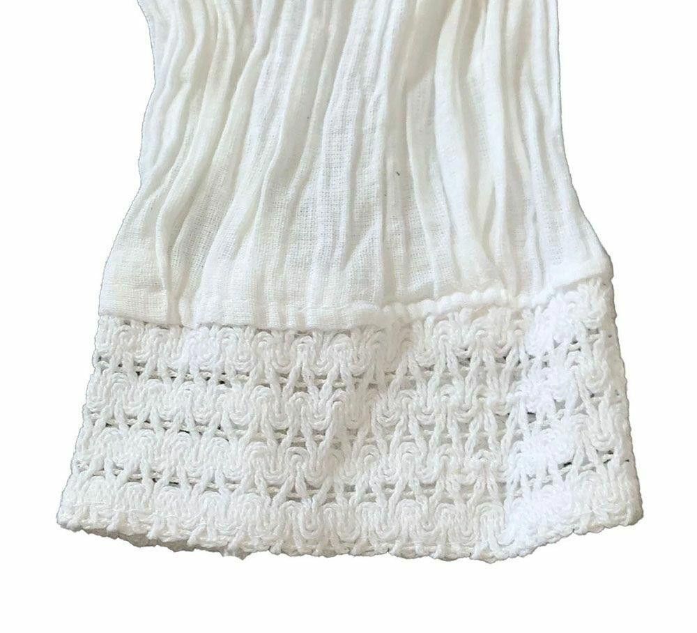 Designer Pre Owned White Hand Made Blouse M Size M / US 6-8 / IT 42-44 - 4 Thumbnail