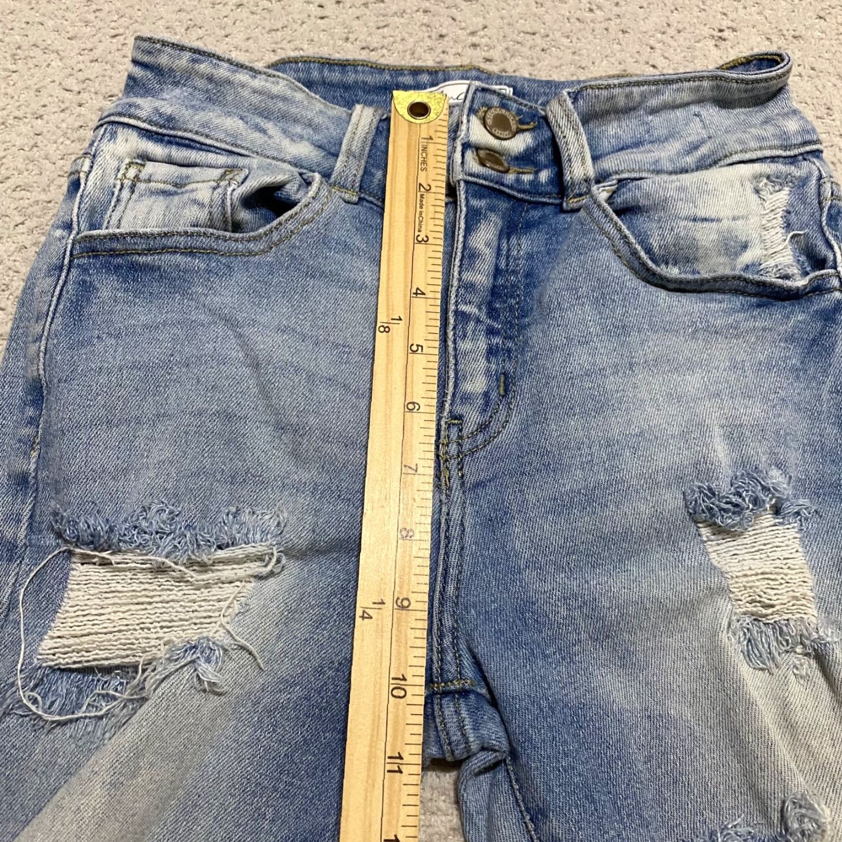Vintage KanCan Womens Jeans sz 26 Blue Denim High Rise Skinny Distressed Medium Wash Jeans Size 26" / US 2 / IT 38 - 7 Thumbnail