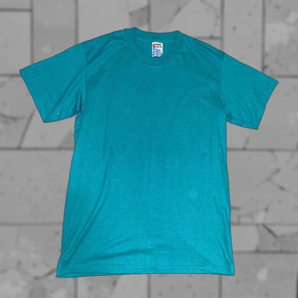 Hanes VINTAGE Hanes Heavyweight 50/50 T Shirt USA Mens M Blue Shirt Size US M / EU 48-50 / 2 - 1 Thumbnail