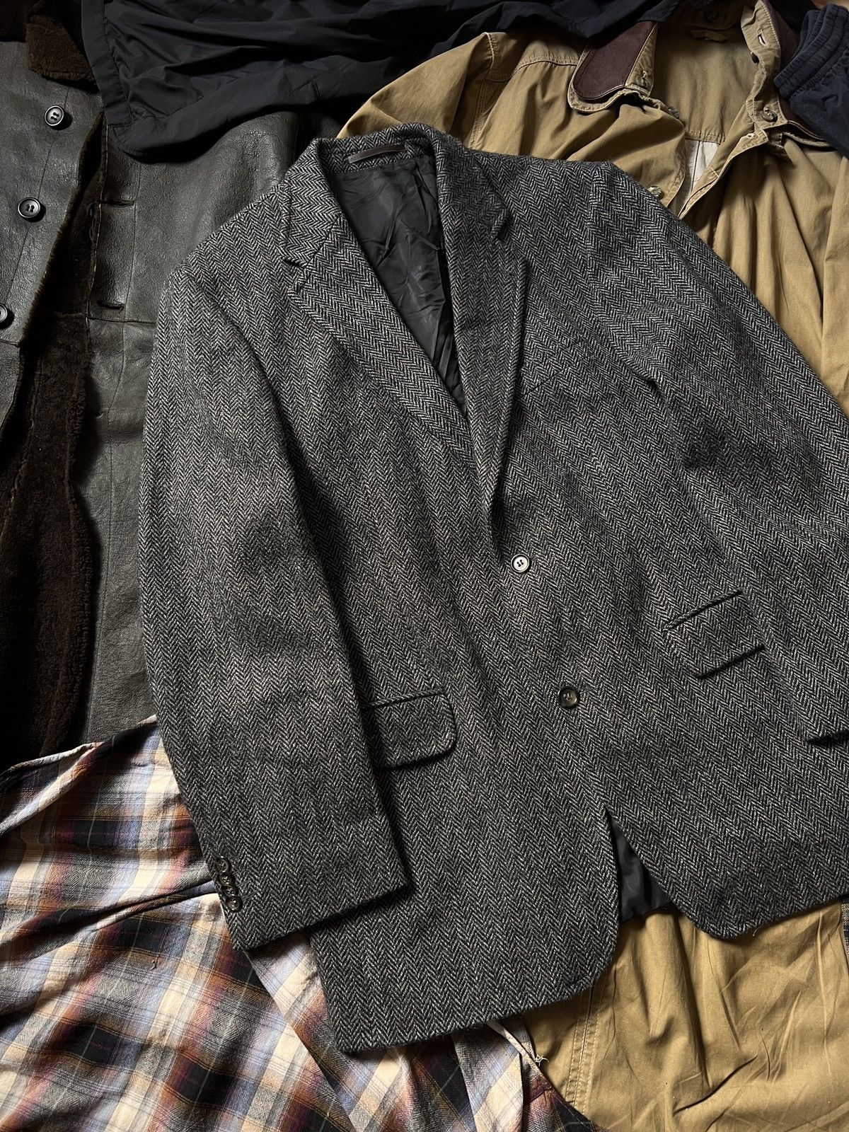 Harris Tweed Vintage J.Philipp Germany 100% Wool Harris Tweed Blazer Size 52S - 4 Thumbnail