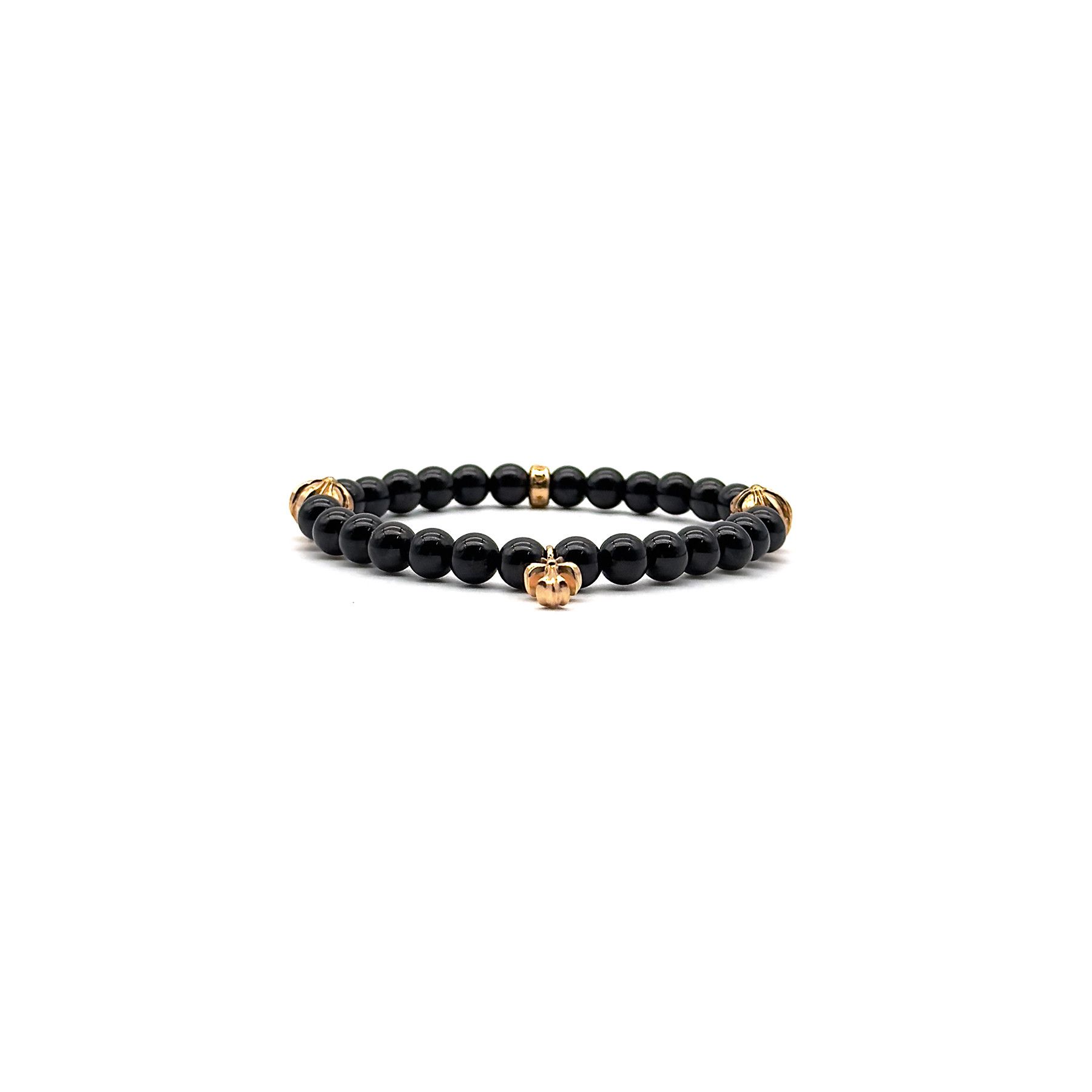 Chrome Hearts Chrome Hearts 6mm Obsidian 22K Gold Cross Beaded Bracelet Size ONE SIZE - 2 Thumbnail