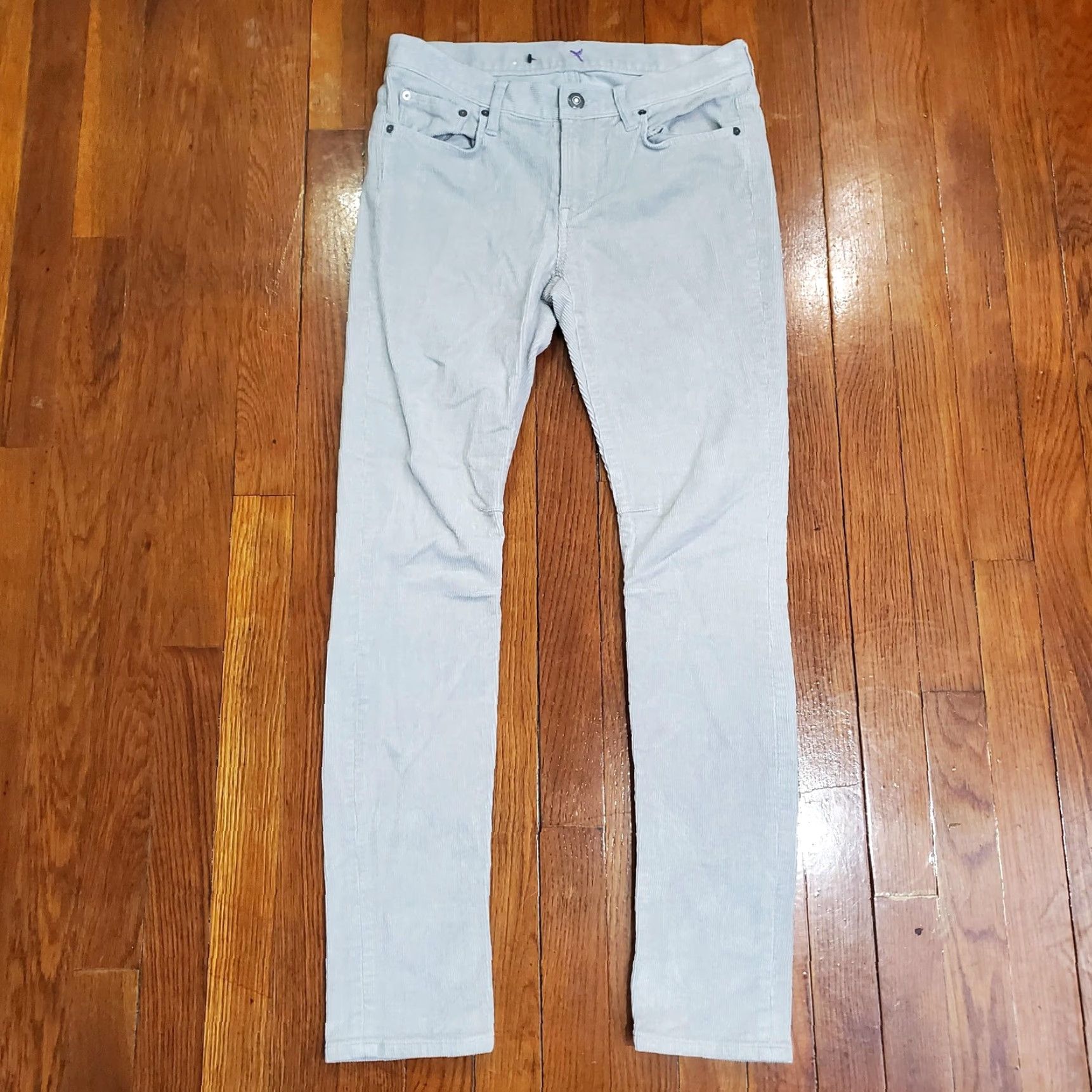 Helmut Lang Helmut Lang Pants Womens 27 Gray Corduroy Skinny Jeggings Stretch Made USA Size 27" / US 4 / IT 40 - 4 Thumbnail