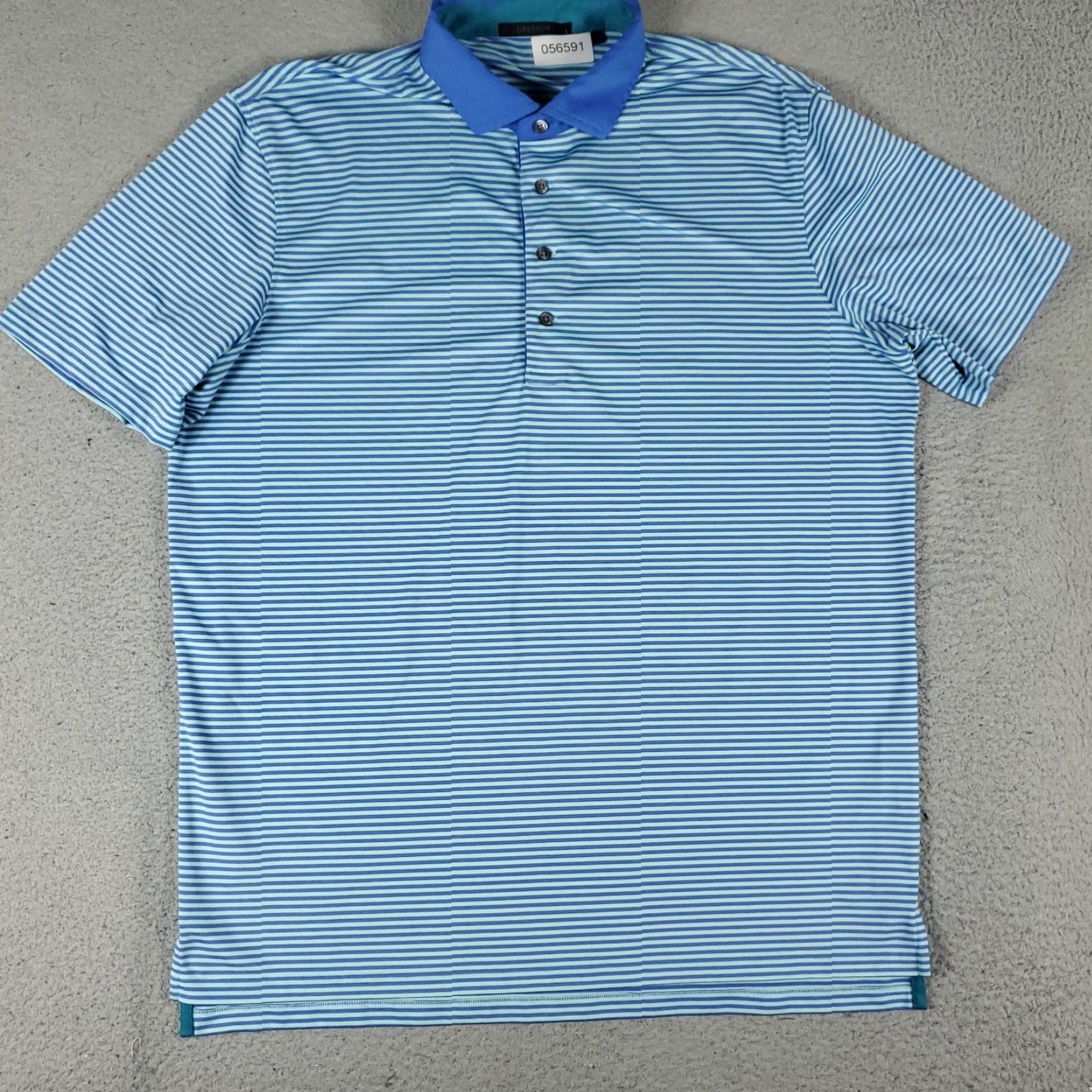 Vintage Greyson Polo Shirt Mens Large Blue Striped Wolf Golf Casual Short Sleeve Polo Size US L / EU 52-54 / 3 - 2 Thumbnail