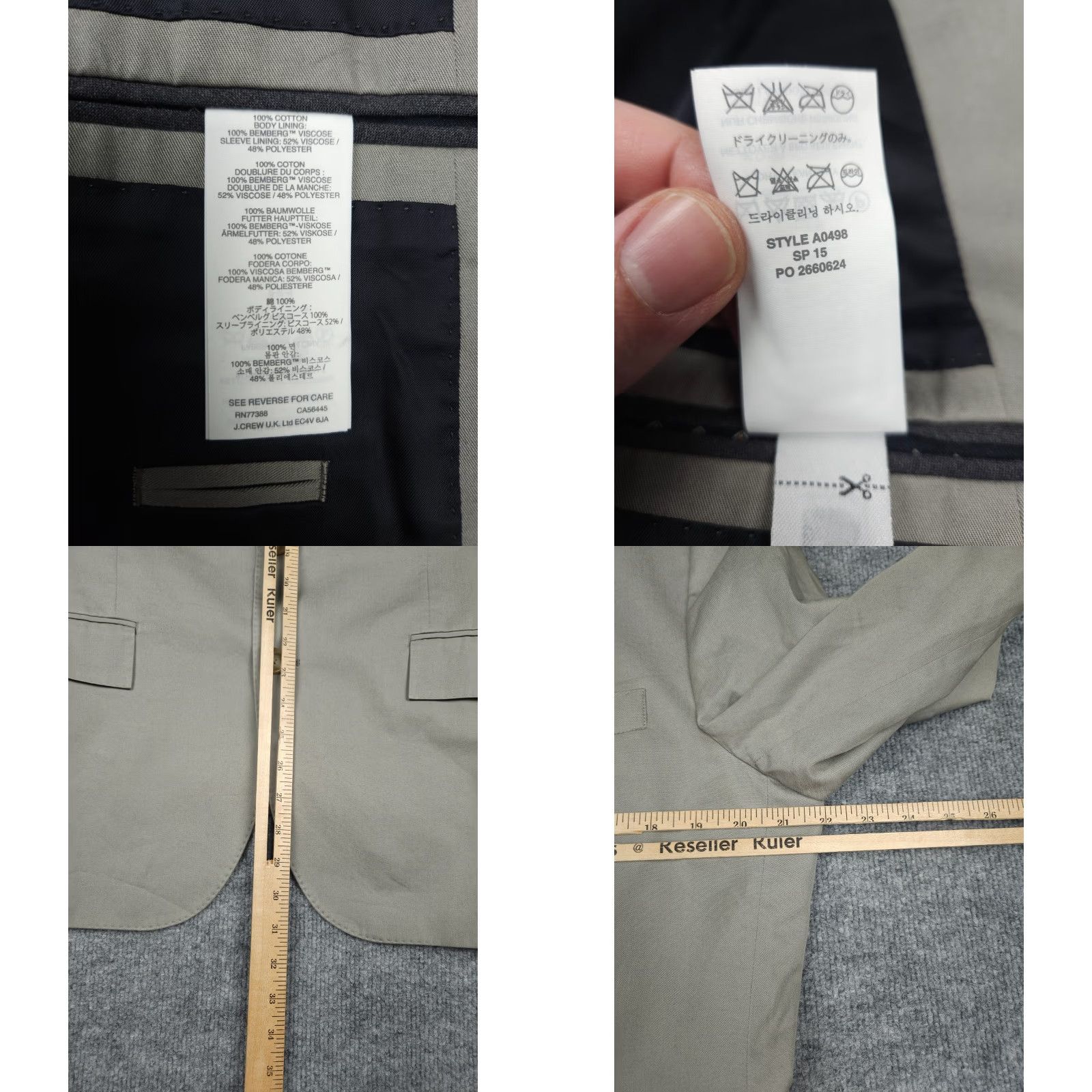 J.Crew JCrew Ludlow Blazer Jacket Men 42R Gray 2-Button Cotton Slim Single-Breasted Blazer Size 42R - 8 Thumbnail