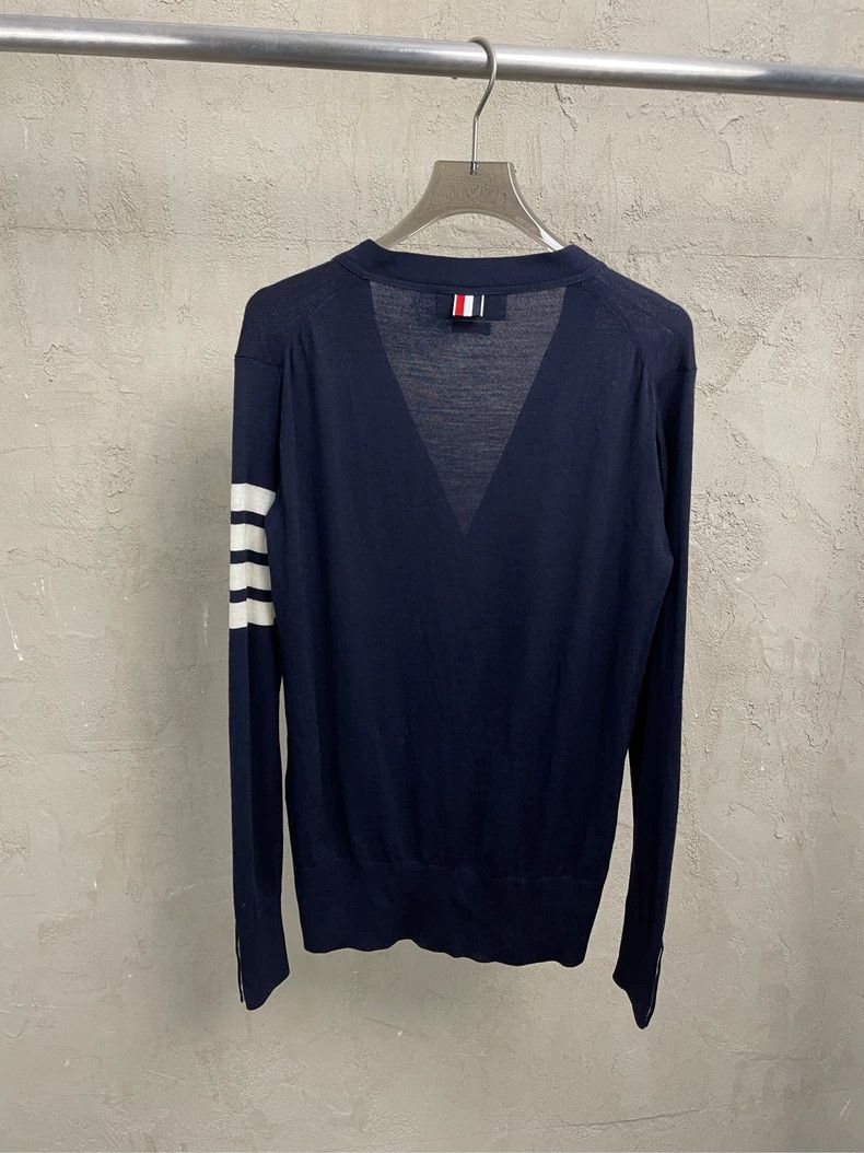 Thom Browne Thom browne Dark blue four-striped knitted cardigan jacket Size US S / EU 44-46 / 1 - 2 Thumbnail