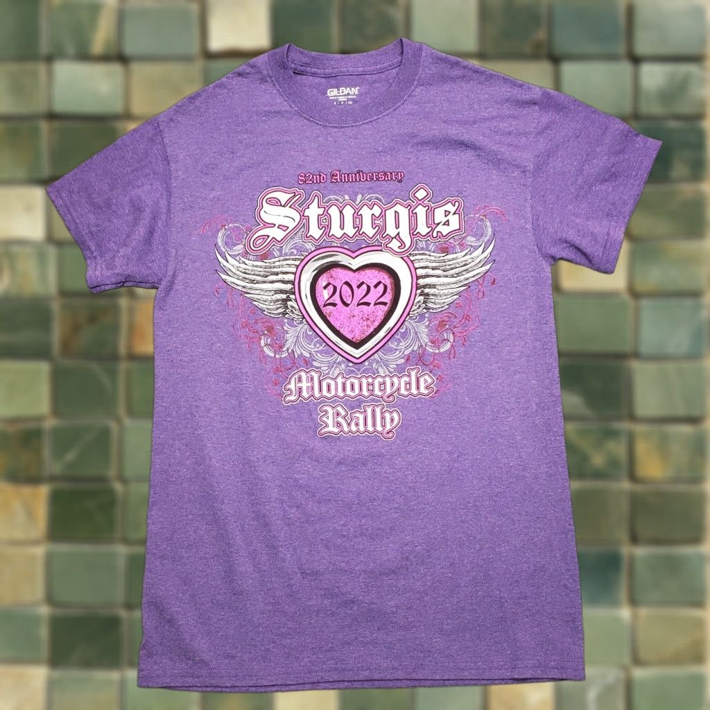Gildan Sturgis Motorcycle Rally Shirt Adult Small Purple Short Sleeve 2022 82nd Anniver Size US S / EU 44-46 / 1 - 1 Thumbnail