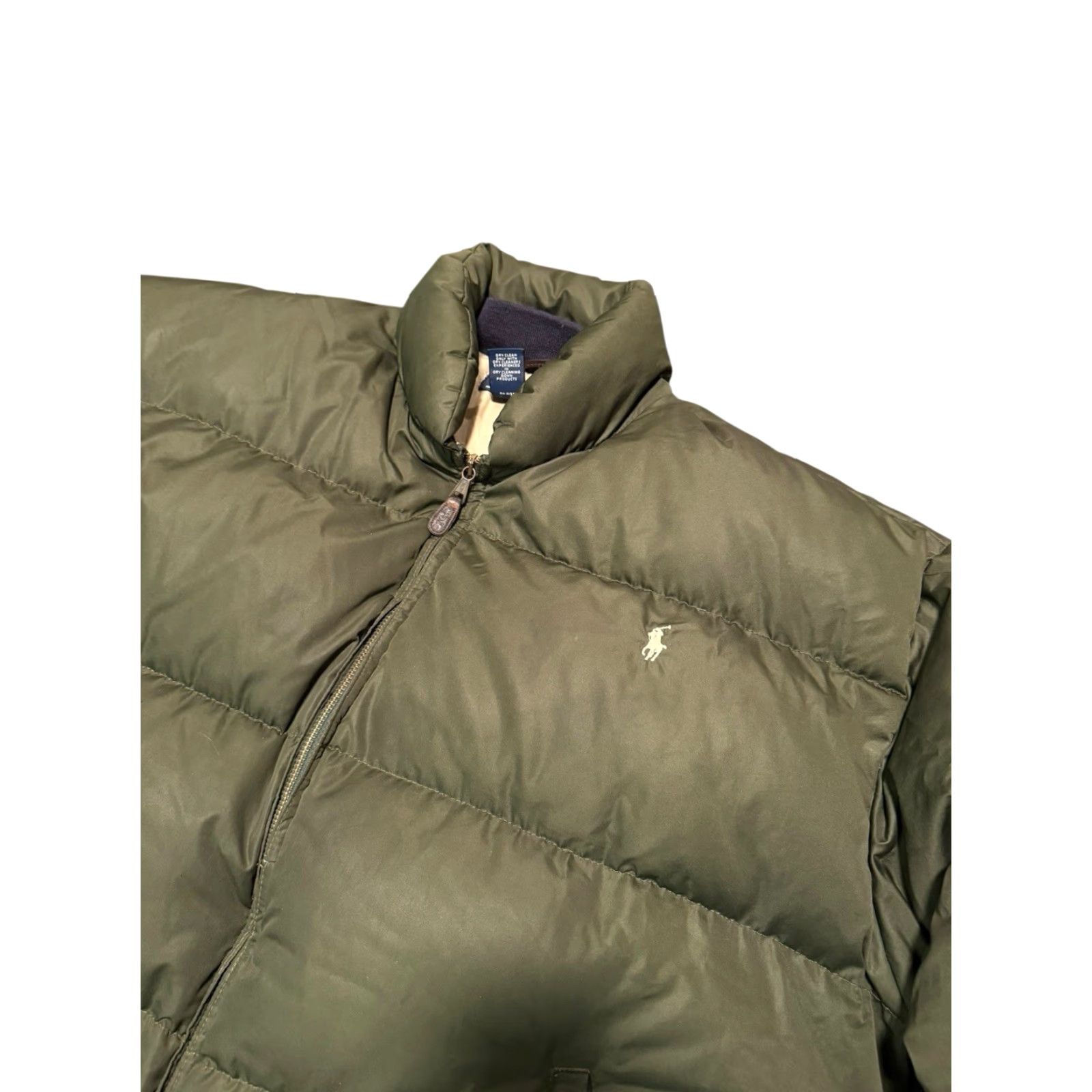 Ralph Lauren VTG 90s Polo Ralph Lauren Down Puffer Bomber Jacket XL Olive Green Men Regular Warm Outer Shell Zip Size US XL / EU 56 / 4 - 5 Thumbnail