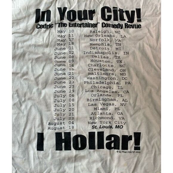 Other Vintage 2001 Cedric The Entertainer Tour T Shirt Goat‎ Rare Size US XL / EU 56 / 4 - 5 Thumbnail