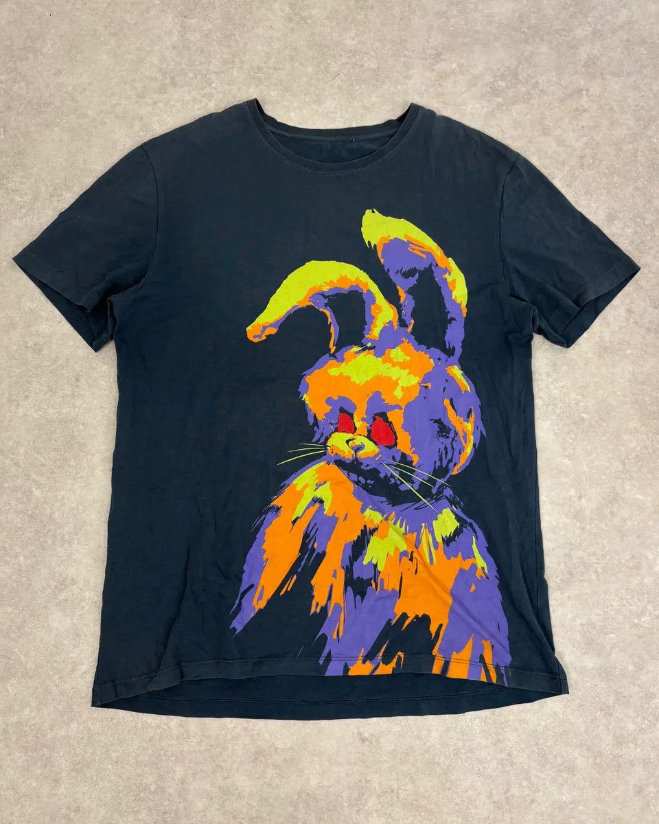 Alexander McQueen SS2013 Alexander McQueen Navy Multicolor Angry Rabbit T-Shirt Size US M / EU 48-50 / 2 - 1 Thumbnail