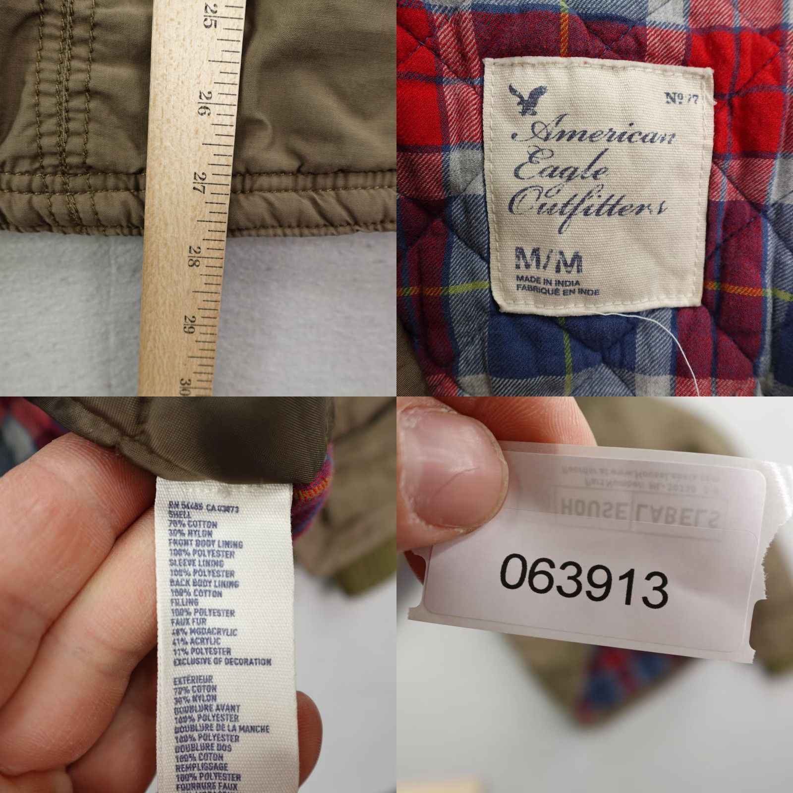 American Eagle Outfitters American Eagle Jacket Womens Medium Tan Quilted Lined Parka Field Coat Size M / US 6-8 / IT 42-44 - 8 Thumbnail
