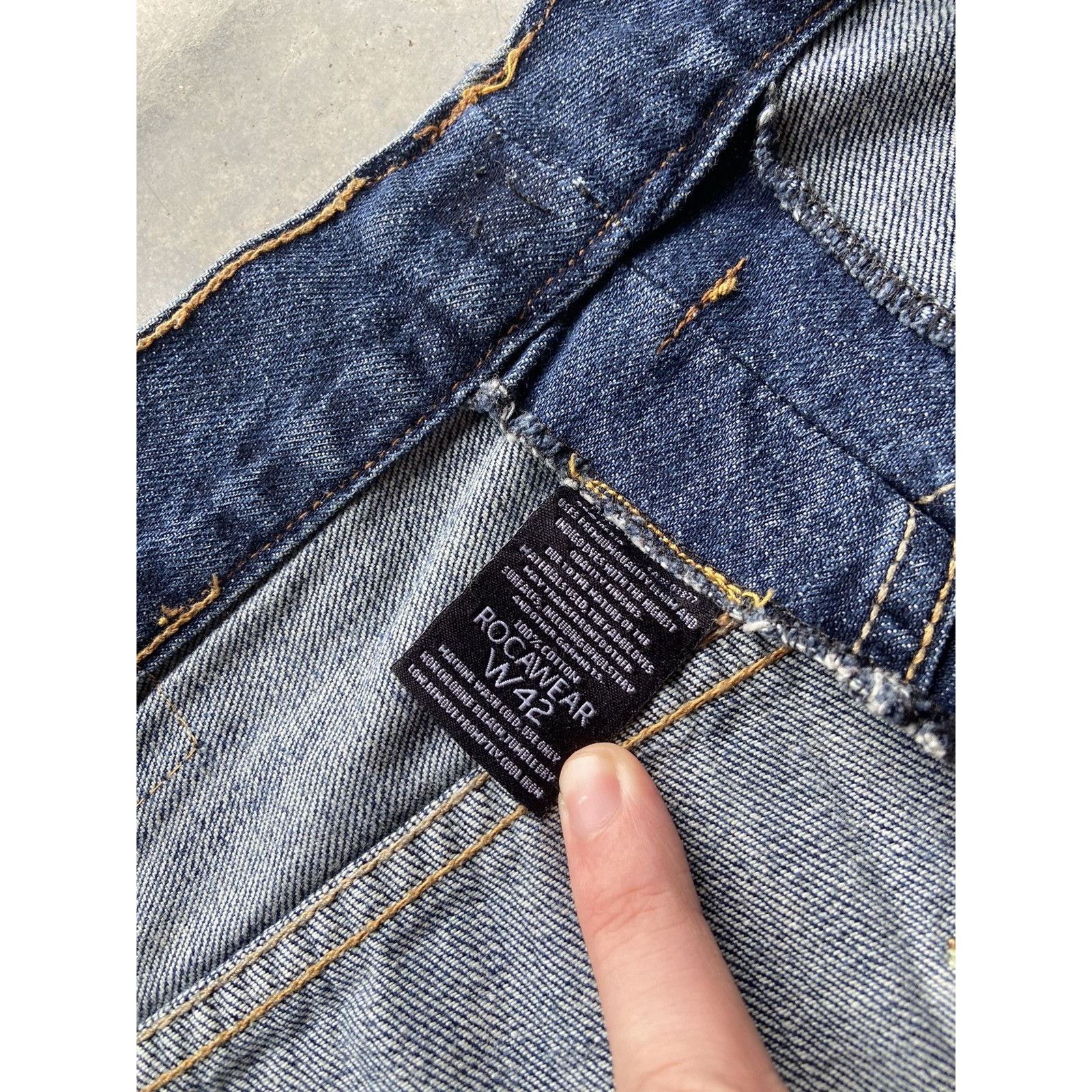 Japanese Brand × Rocawear × Vintage Crazy Vintage Faded Baggy Y2K Southpole Style Wide Leg Jeans Size US 42 / EU 58 - 5 Thumbnail