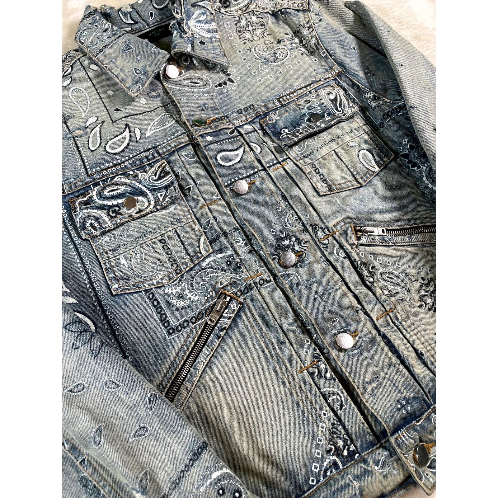 Amiri Amiri Denim Paisley Light Wash Jacket Size US L / EU 52-54 / 3 - 4 Thumbnail