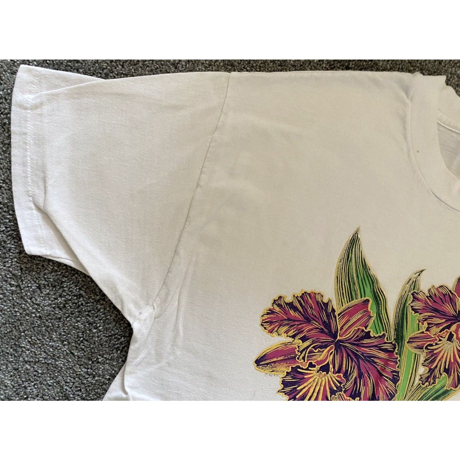 Hanes VINTAGE Hanes Beefy T-Shirt Hawaii Flowers White XL Adult Short Sleeve Men's 46-48 Size US XL / EU 56 / 4 - 7 Thumbnail