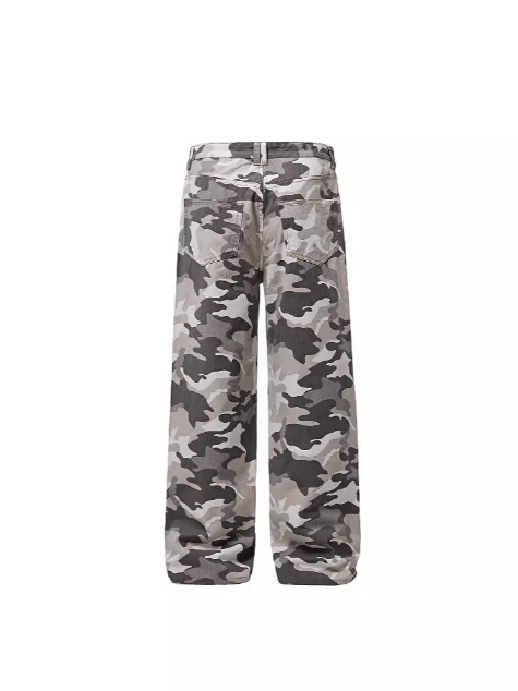 Japanese Brand × Jean Men's gray camouflage loose straight baggy casual pants Size US 32 / EU 48 - 4 Thumbnail
