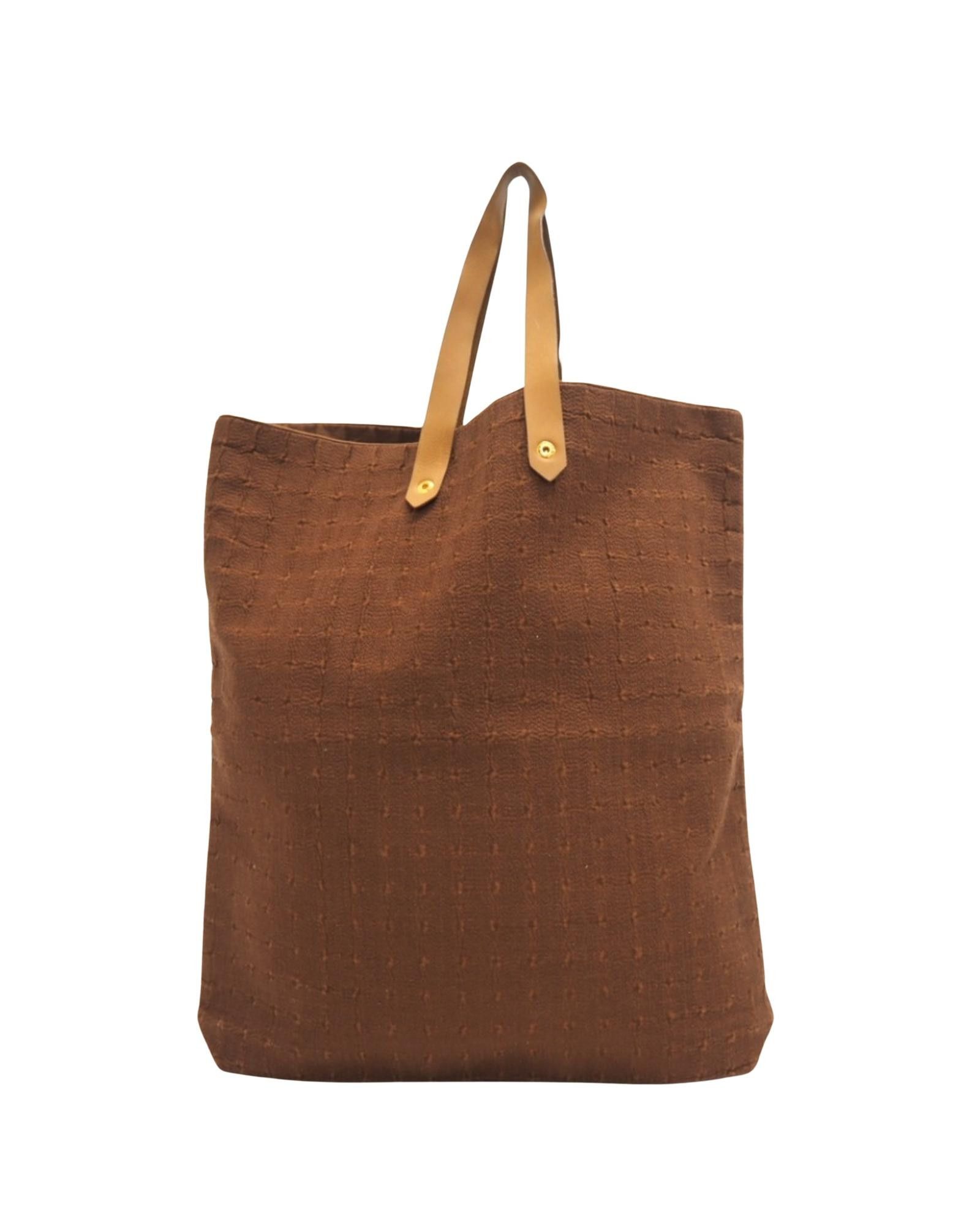 image of Hermes Brown Cotton Tote Bag, Women's