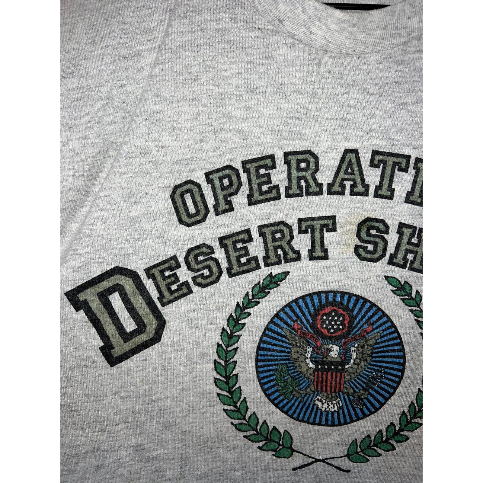 Jerzees Vintage Desert Shield Shirt Army Soldier War Tee VTG 90s L Size US L / EU 52-54 / 3 - 3 Thumbnail