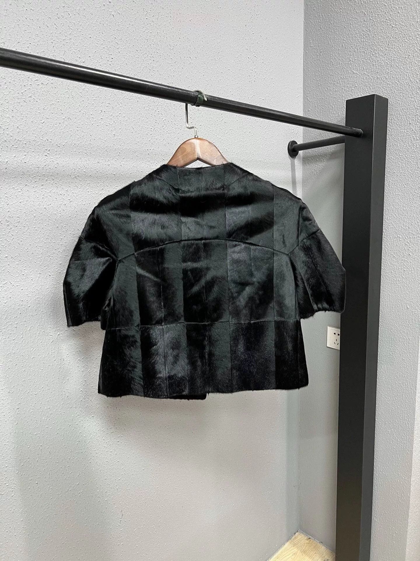 Marni Marni Black Leather Panel Wool Shawl Jacket Size US 7 / EU 40 - 2 Thumbnail