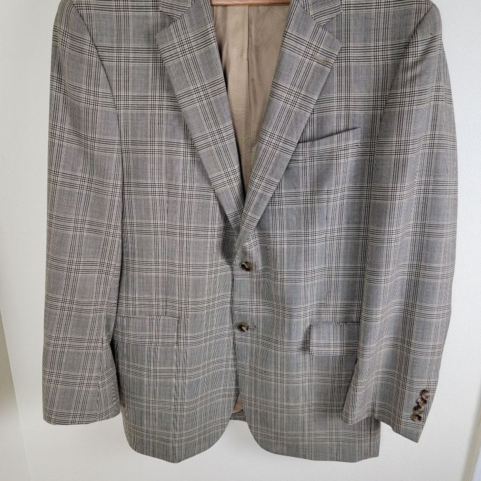 Jos. A. Bank Jos. A Bank Mens Wool Plaid Suit Blazer Sportcoat size 44L Size 44L - 7 Thumbnail