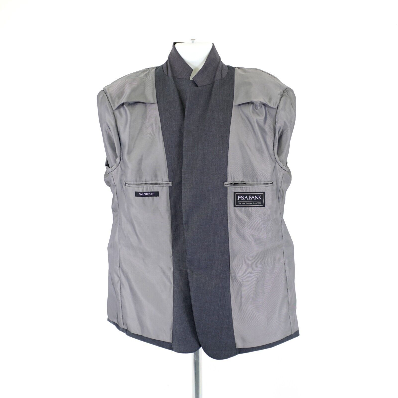 Jos. A. Bank Jos A Bank 46R Gray Wool Tailored Fit Suit Jacket 2 Button Size 46R - 11 Thumbnail