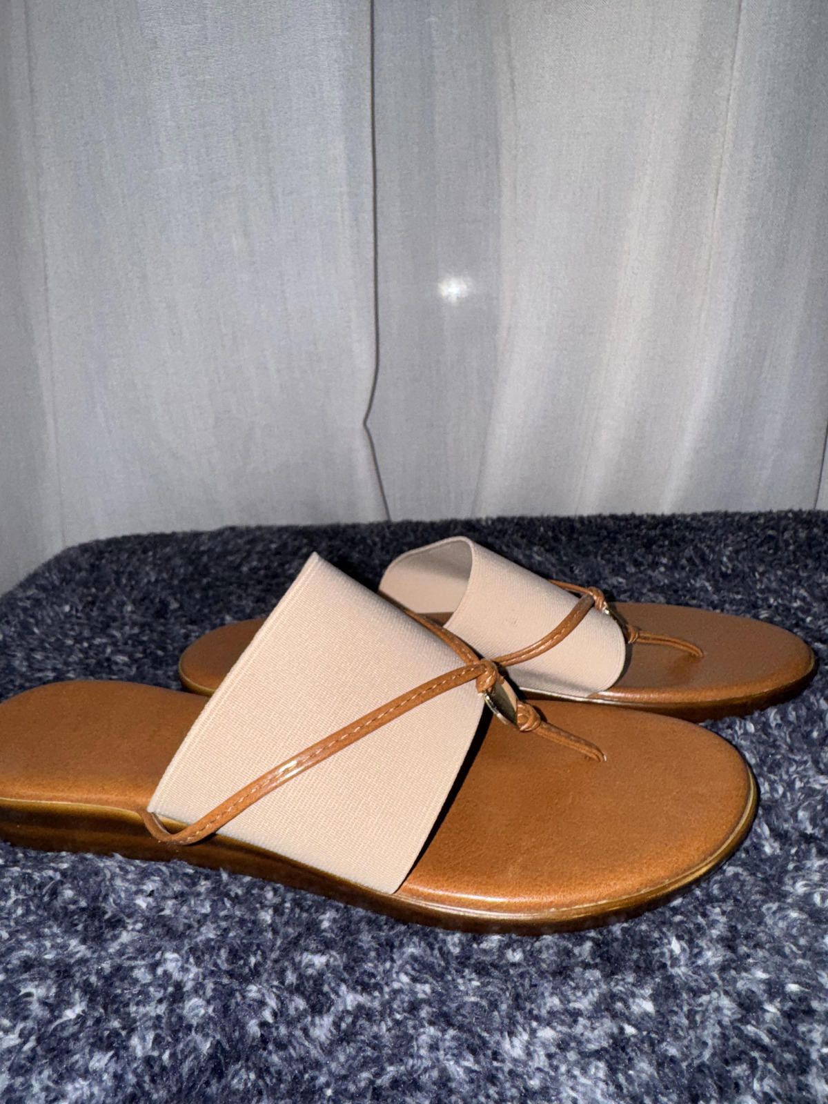 Other Women's Brown and Beige Slip-On Sandals Size US 6.5 / IT 36.5 - 2 Thumbnail
