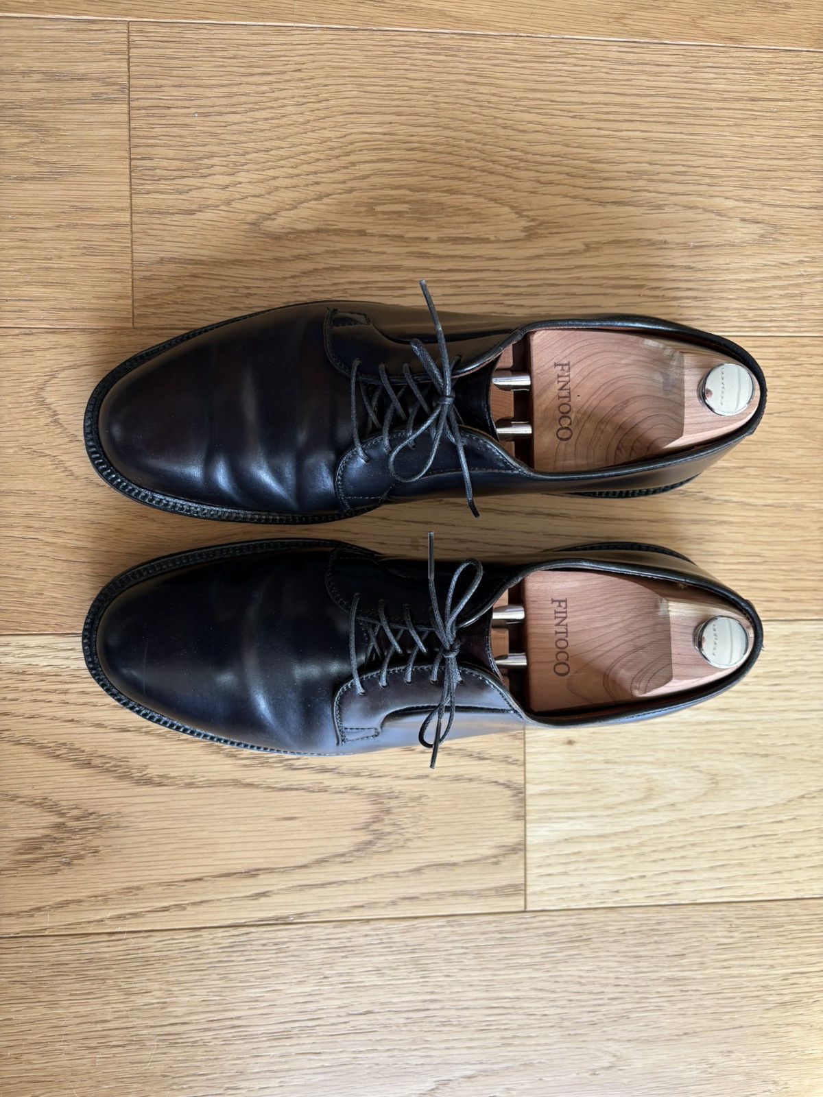 Alden 9901 Black Shell Cordovan Plain Toe Boucher Size US 11.5 / EU 44-45 - 2 Thumbnail