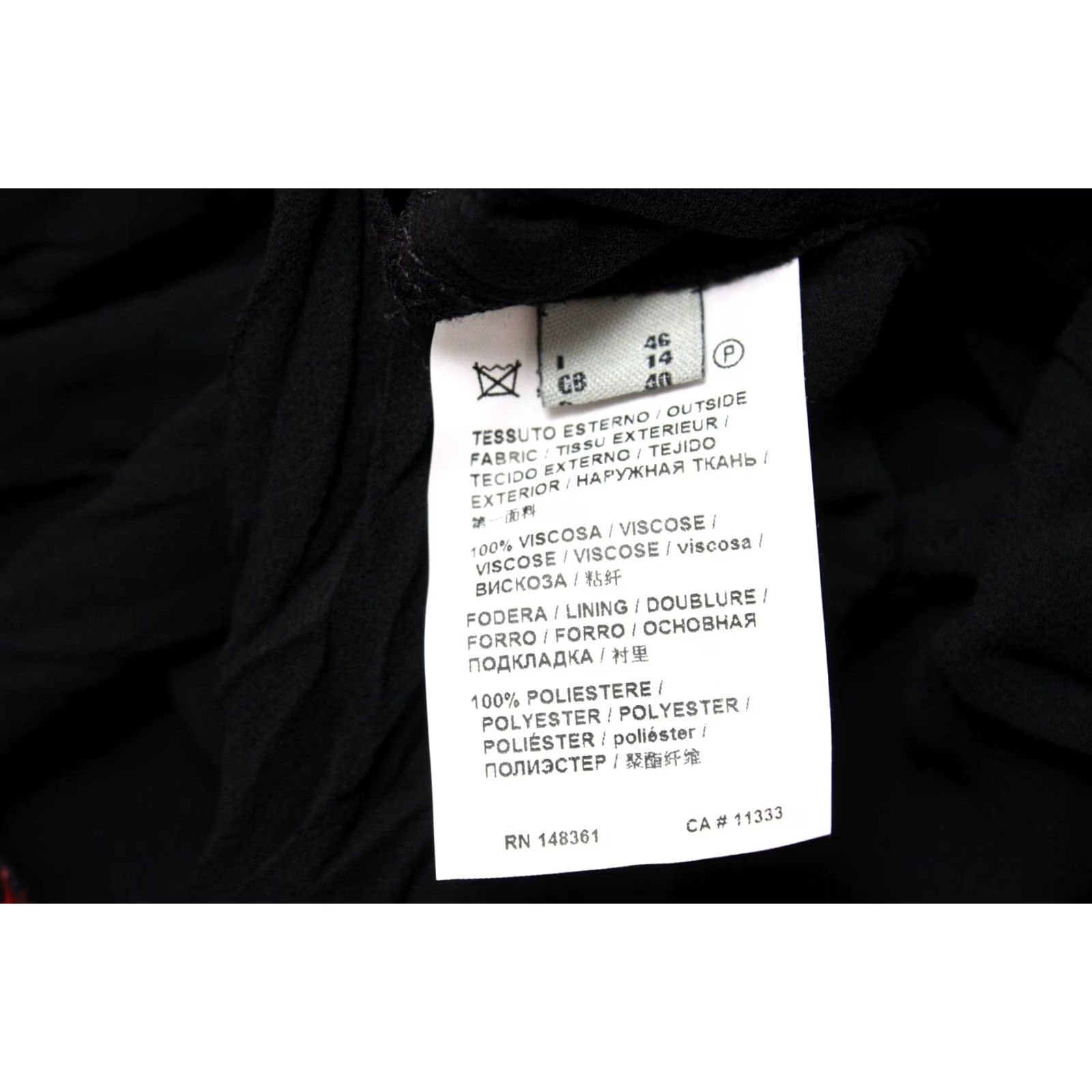 Pinko PINKO Skirt Women's UK 14 Patterned Ruffle Lined Elastic Waist Black Size 36" / US 14 / IT 50 - 7 Thumbnail
