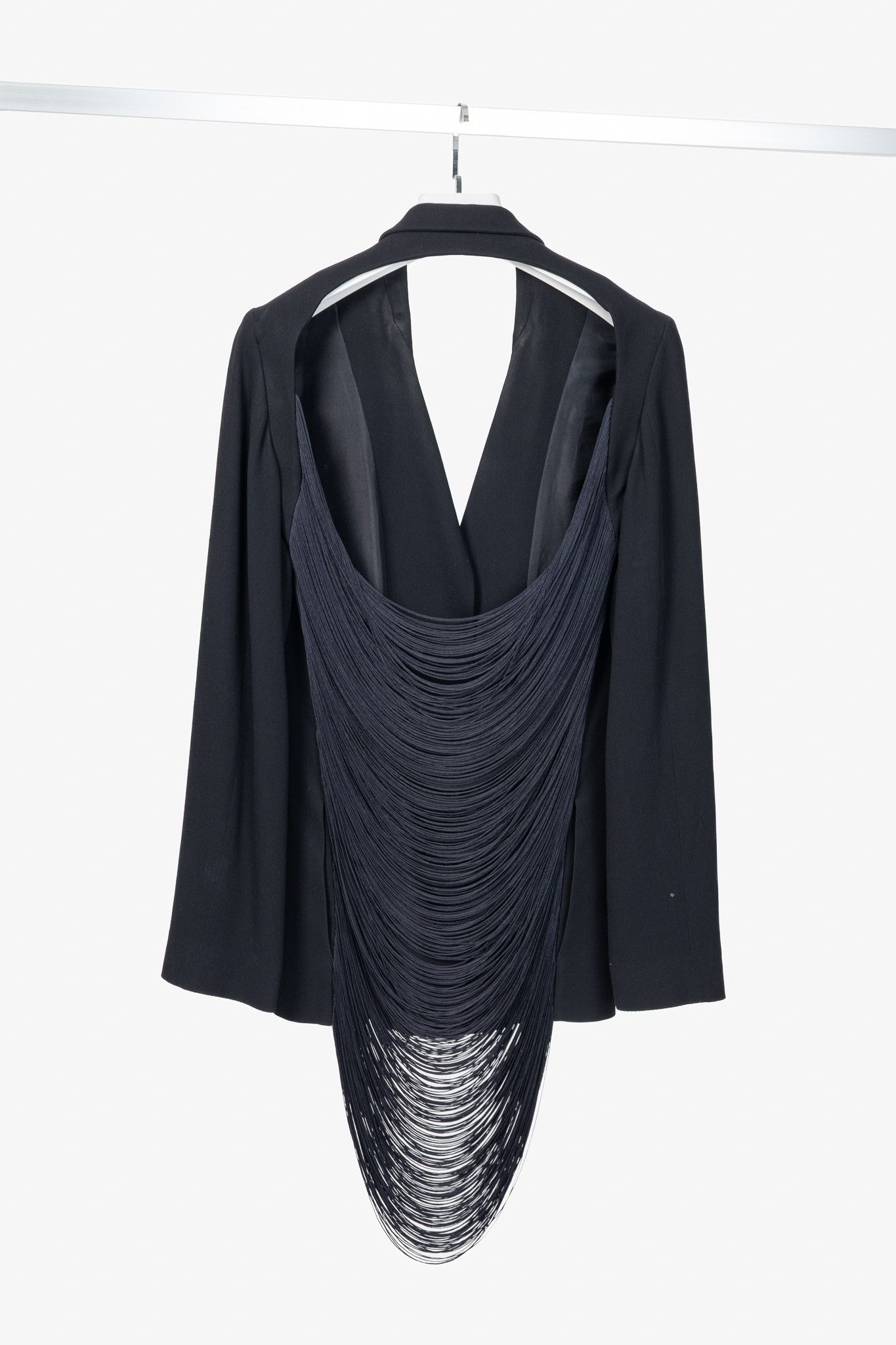 Jil Sander Jil Sander SS09 Runway Silk Draped-Fringe Open-Back Blazer Size M / US 6-8 / IT 42-44 - 2 Thumbnail