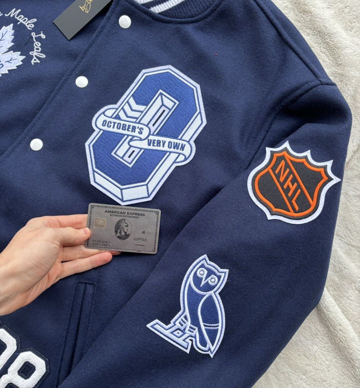 NHL × October's Very Own OVO x Toronto Maple Leafs Varsity Jacket Size US M / EU 48-50 / 2 - 2 Thumbnail