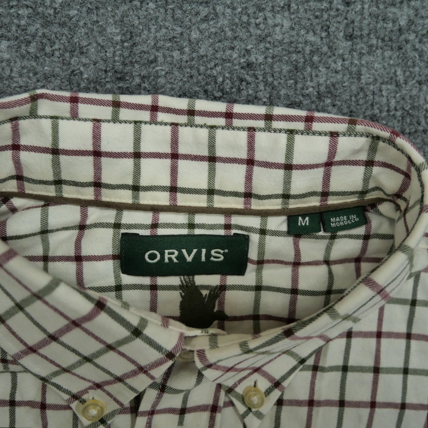 Orvis Orvis Shirt Mens M Cream Red Green Plaid Button Up Long Sleeve Size US M / EU 48-50 / 2 - 4 Thumbnail