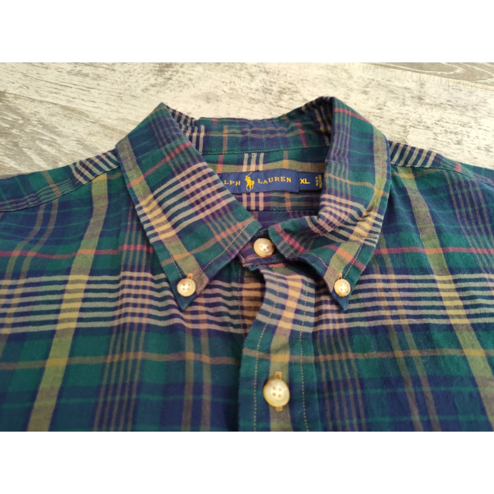 Polo Ralph Lauren VINTAGE Polo Ralph Lauren Shirt Men XL Button-Down Plaid Tartan Long Sleeve Casual Formal Summer Fall Winter Size US XL / EU 56 / 4 - 6 Thumbnail