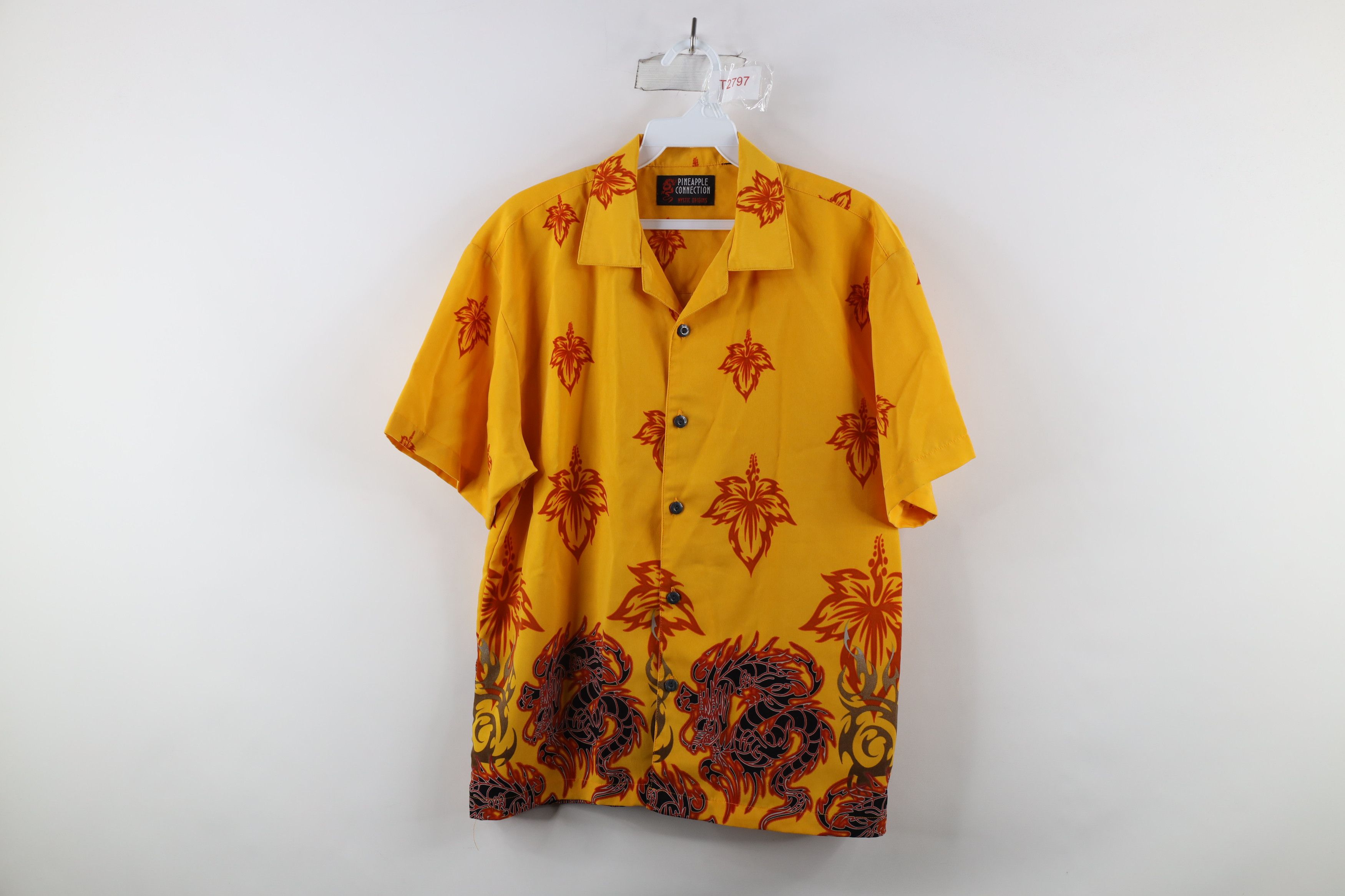 Vintage Vintage 90s Streetwear Fire Camp Collared Button Shirt Size US S / EU 44-46 / 1 - 1 Thumbnail