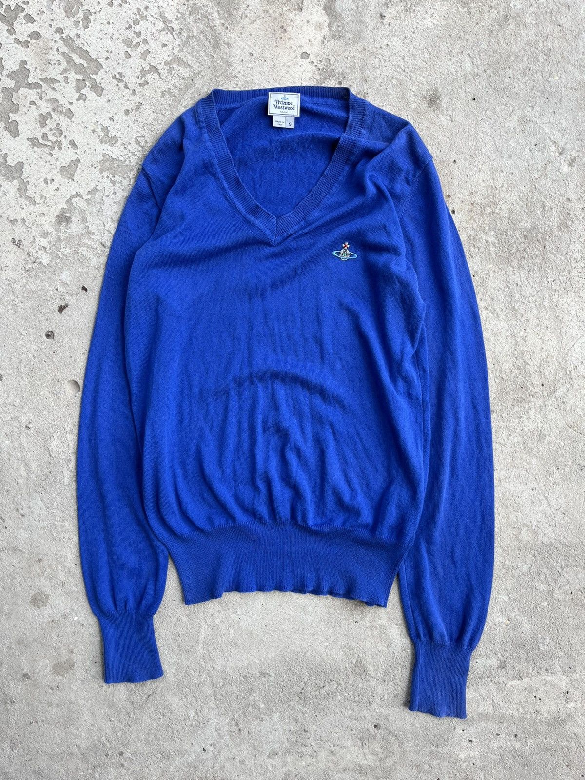 Vivienne Westwood SS15 Vivienne Westwood Orb Logo V-Neck Sweater Jumper Size US S / EU 44-46 / 1 - 1 Thumbnail