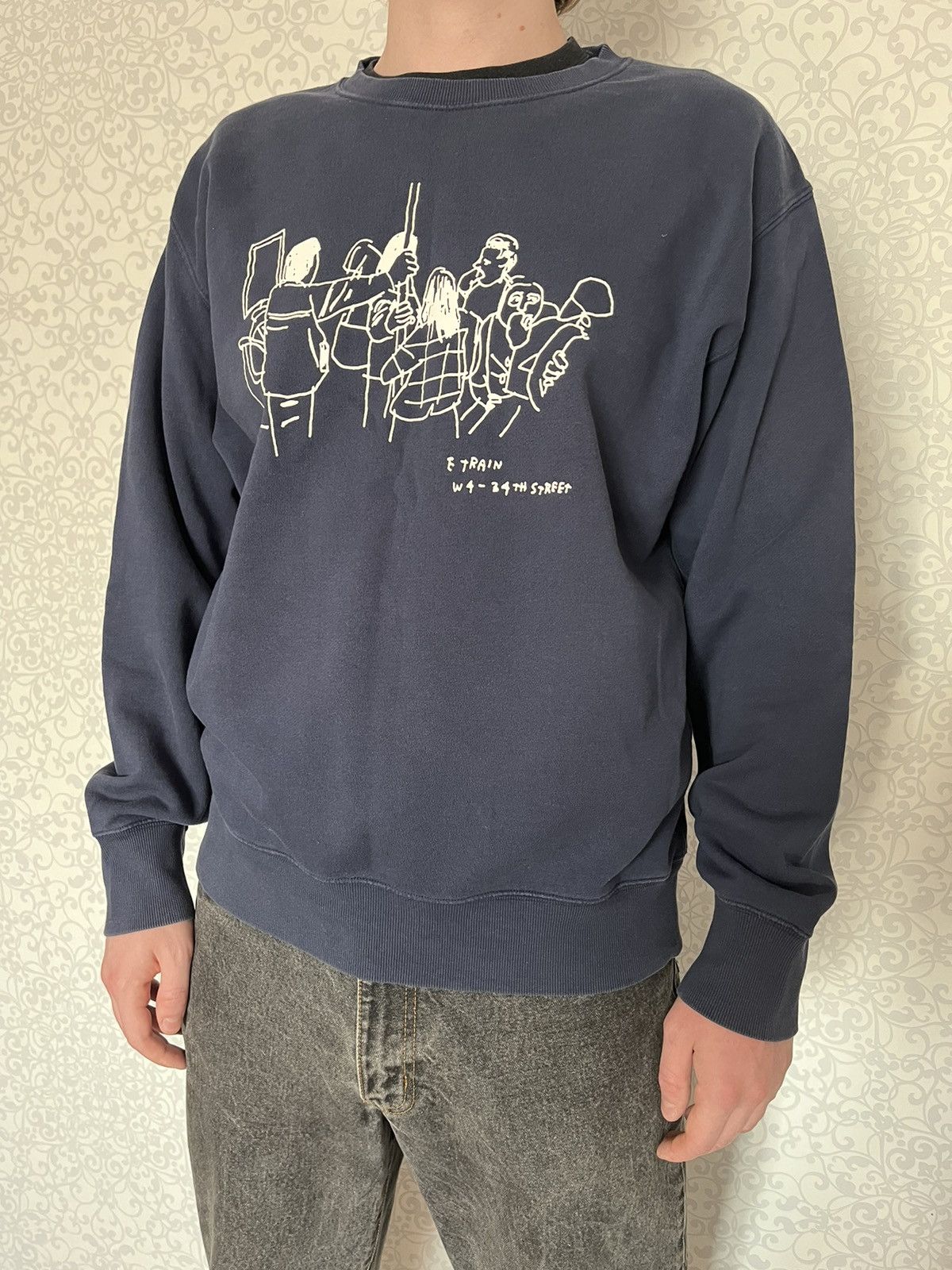 Designer × Uniqlo Uniqlo x Jason Polan Navy Crewneck Printed Sweatshirt Size US XL / EU 56 / 4 - 1 Thumbnail