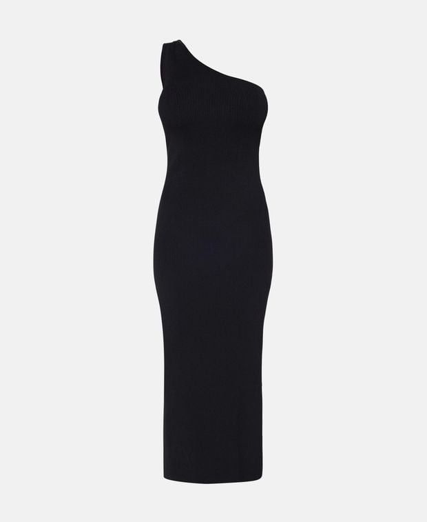 One-Shoulder Dress in Black, Women's (Size Xxs)