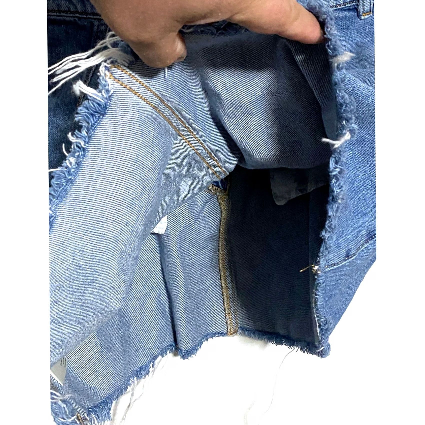 Vintage VINTAGE Free People We The Free Cosmico Flirt Denim Jean Mini Skirt 29 Pleated Raw Hem Retro Boho Womens XS-30? Size 28" / US 6 / IT 42 - 5 Thumbnail