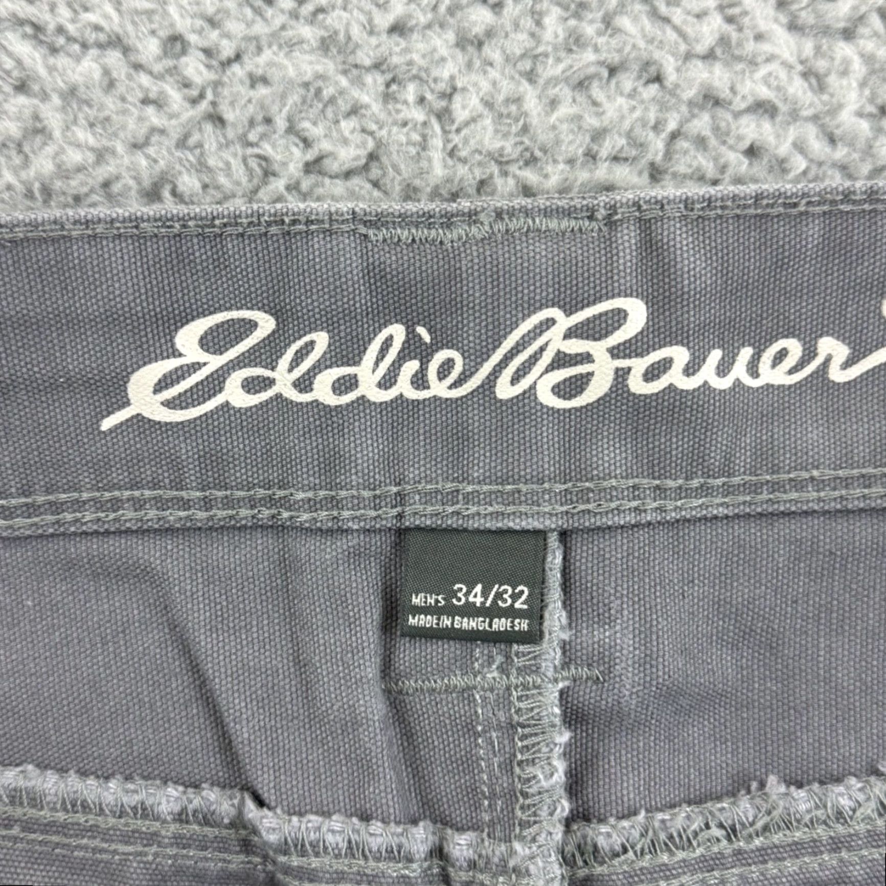 Eddie Bauer Eddie Bauer Pants Mens 34x32 Gray Double Knee Relaxed Fit Workwear Zip Shirt Size US 34 / EU 50 - 5 Thumbnail