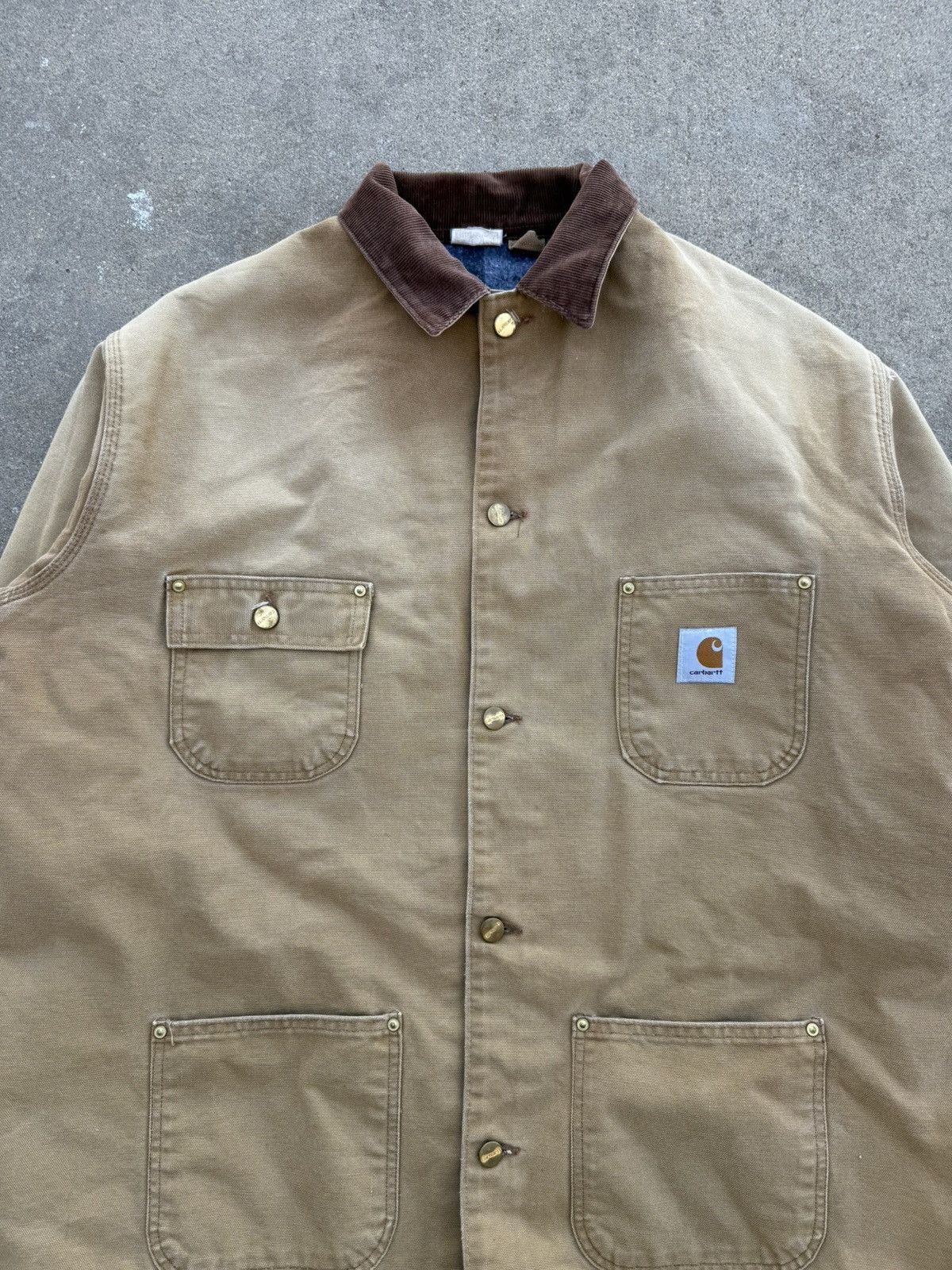 Carhartt × Vintage 1990s Carhartt Blanket Lined Chore Coat Size US XL / EU 56 / 4 - 4 Thumbnail