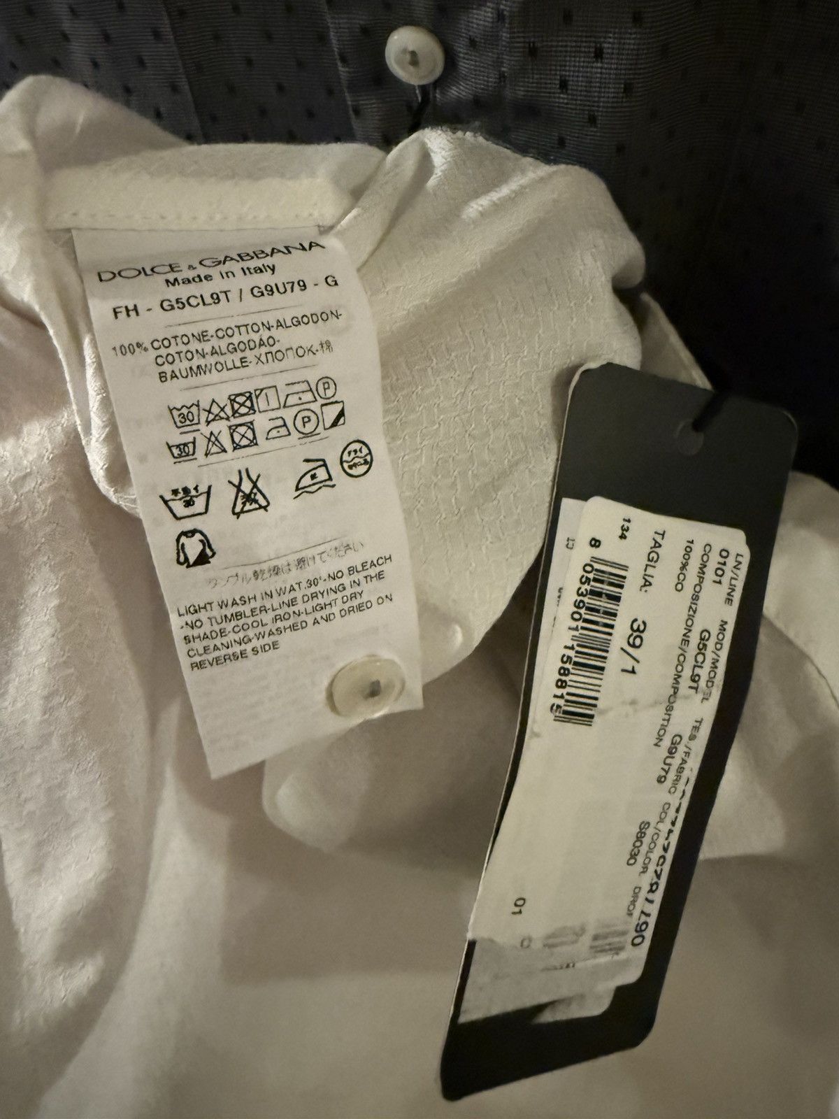 Dolce & Gabbana Brand New Dolce & Gabbana Men’s Grey Button Down Size US M / EU 48-50 / 2 - 3 Thumbnail
