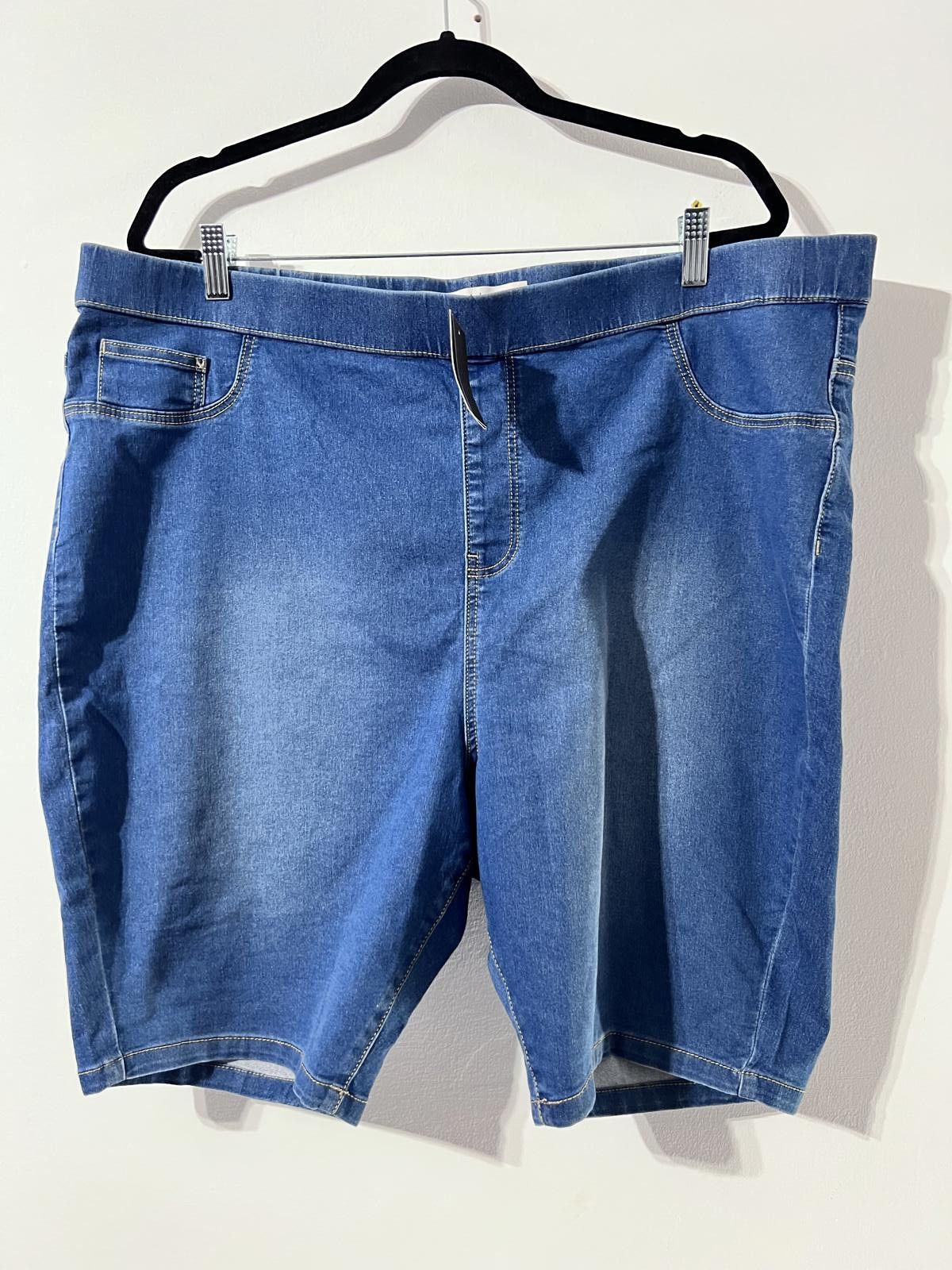 Other Simply Be Denim Blue Stretch Shorts – UK 24 Size 42" / US 20 - 1 Thumbnail