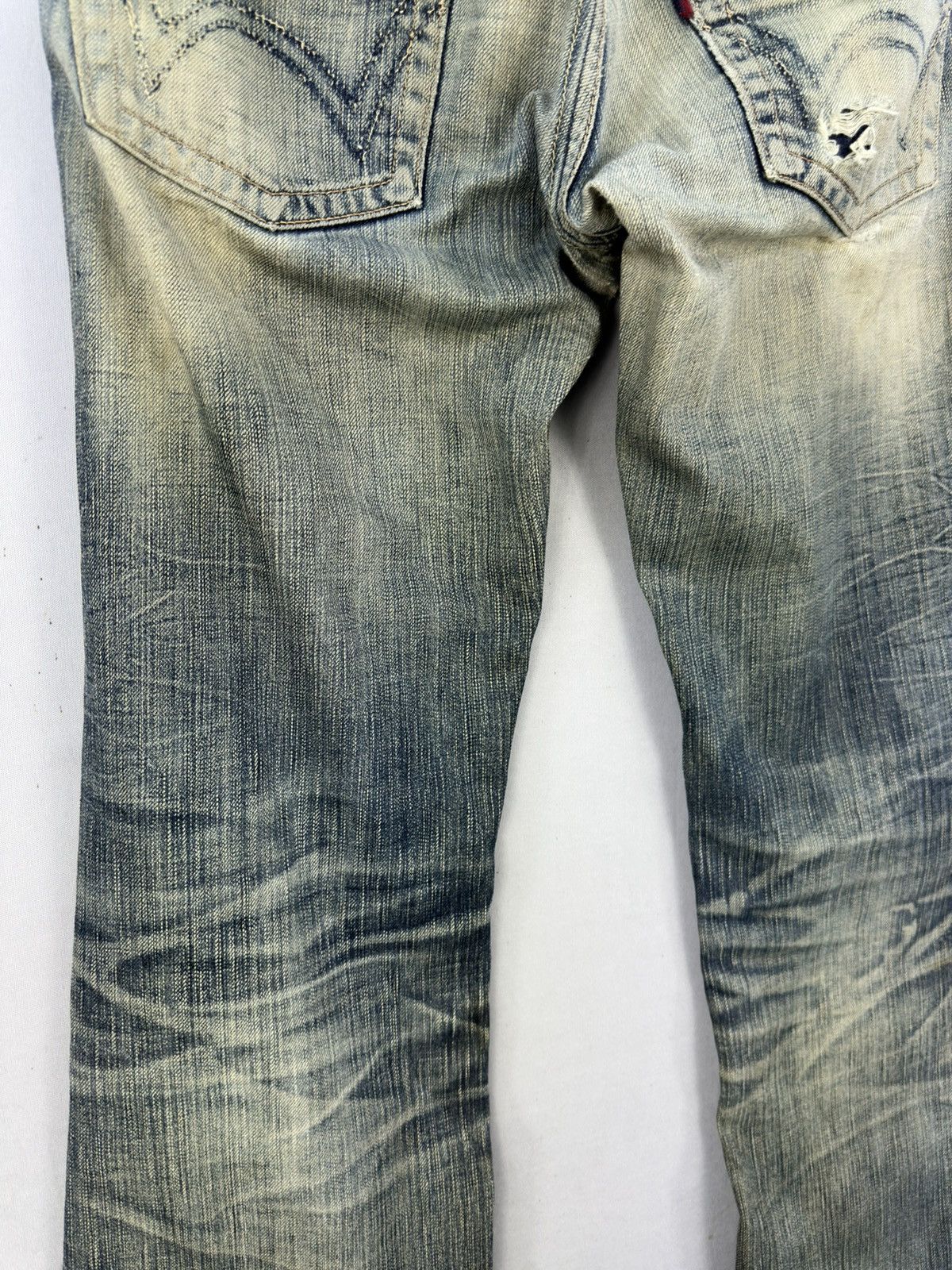 Kapital Edwin 503 Blue Trip Distressed Denim Jeans Size US 32 / EU 48 - 7 Thumbnail
