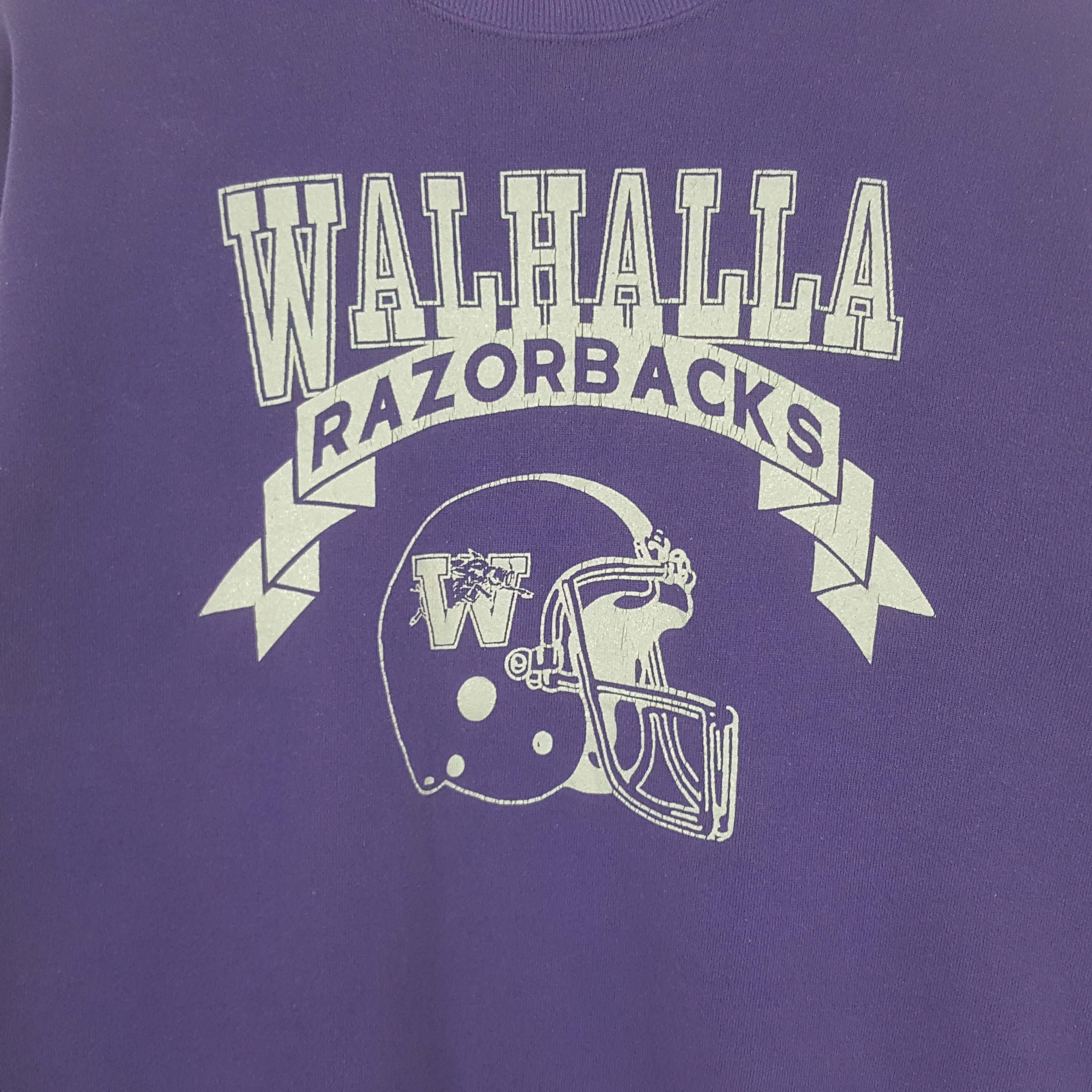 Jerzees × NFL × Vintage Vintage Walhalla Razorbacks Football Team Sweatshirt C286N27 Size US M / EU 48-50 / 2 - 2 Thumbnail