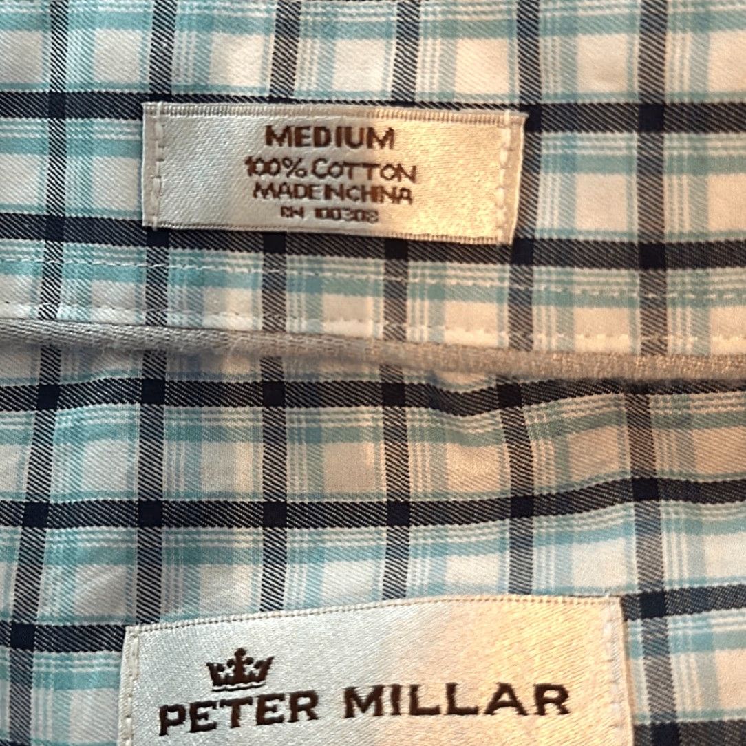 Peter Millar Peter Millar Plaid Shirt Long Sleeve M Multicolor 100% Cotton Button-Up Men Size US M / EU 48-50 / 2 - 7 Thumbnail