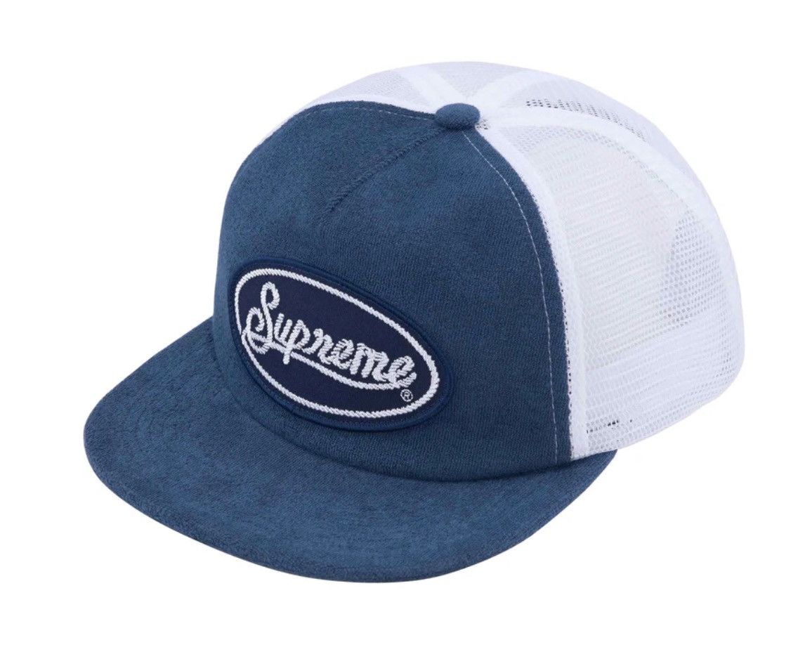 image of Supreme Terry Mesh Back 5-Panel Blue Size Osfa, Men's