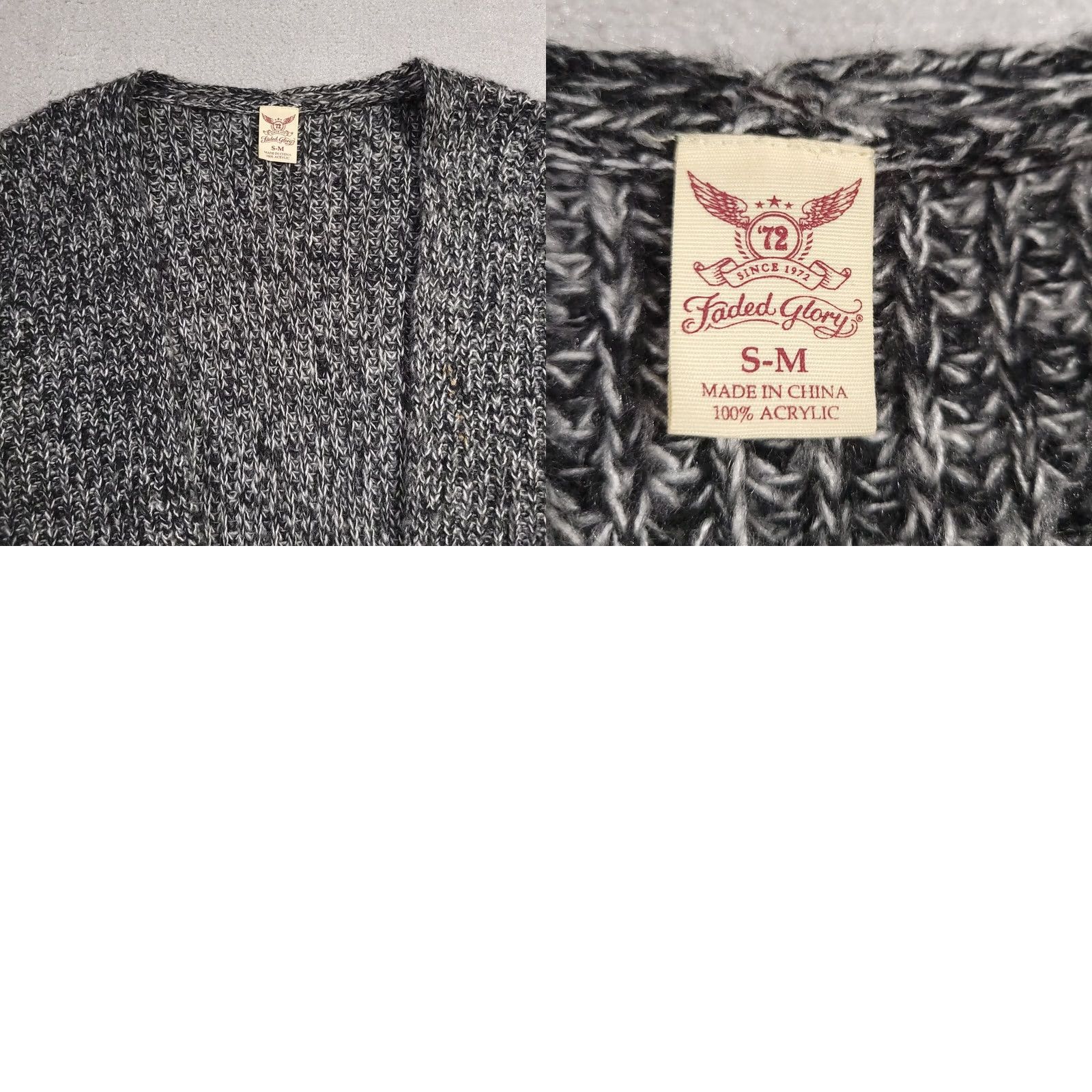 Faded Glory Faded Glory Cardigan Sweater Womens S/M Open Heathered Gray Short Sleeve Size S / US 4 / IT 40 - 8 Thumbnail