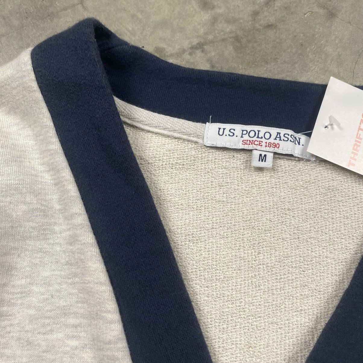 U.S. Polo Assn. × Vintage US Polo Assasin Big Pony P Cardigan Jumper Sweatshirt Size US M / EU 48-50 / 2 - 5 Thumbnail