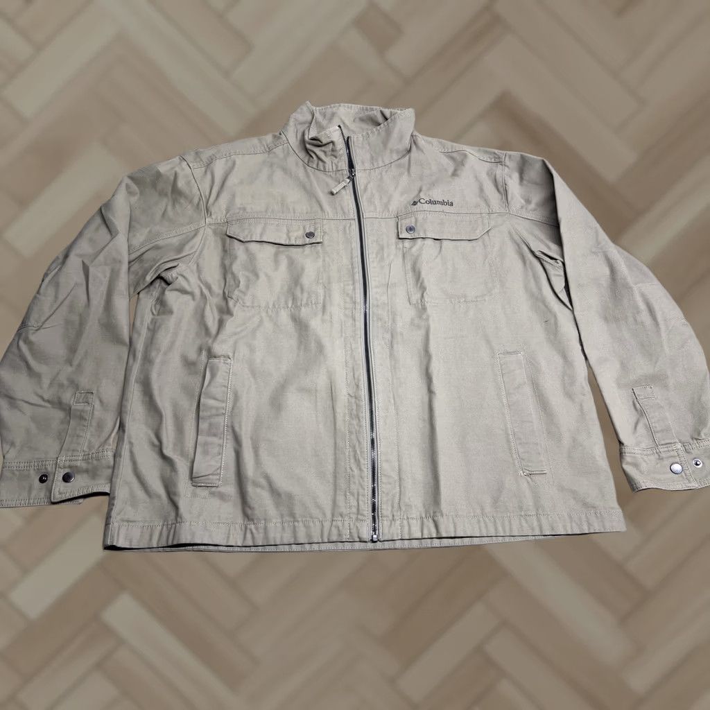 Vintage Columbia Field Jacket Mens Size 2XL Beige Plaid Lined Canvas Workwear Overcoat Jacket Size US XXL / EU 58 / 5 - 1 Thumbnail